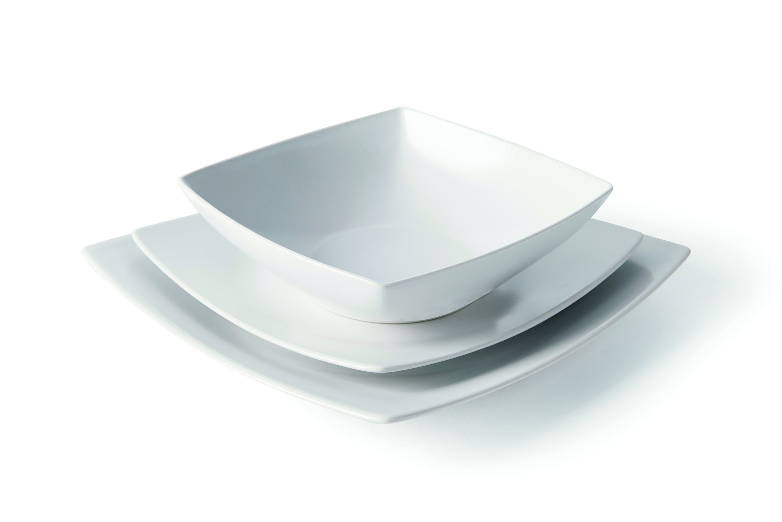Excelsa Eclipse Servizio di Piatti, Ceramica, Bianco, 18 Pezzi, unità