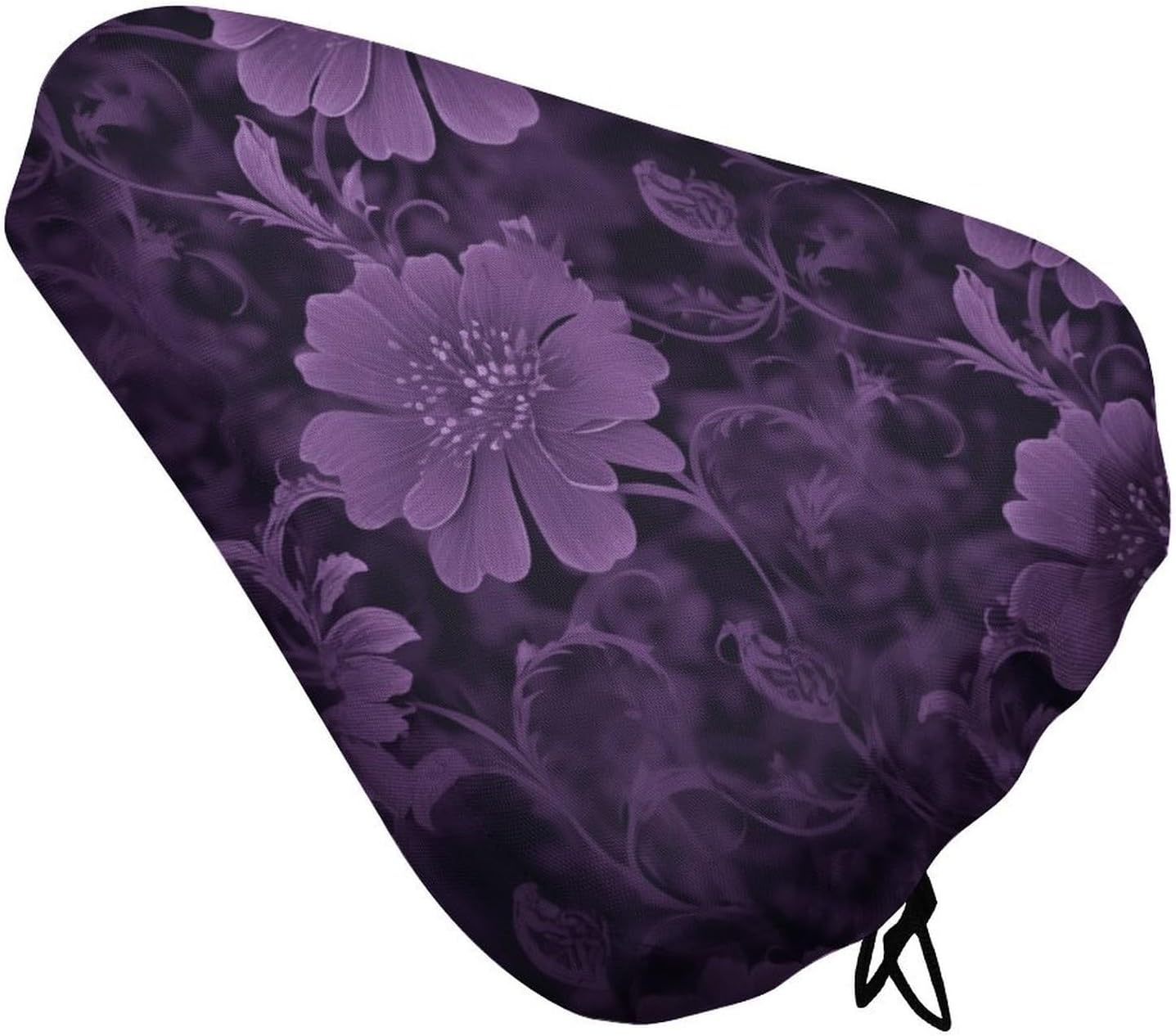 Purple Bike Seat Cover Water-Repellent Exercise Bike Seat Cushion Bicycle Saddle Cover with Drawstring Rain Snow Dust Covers for City Mountain Road Biking