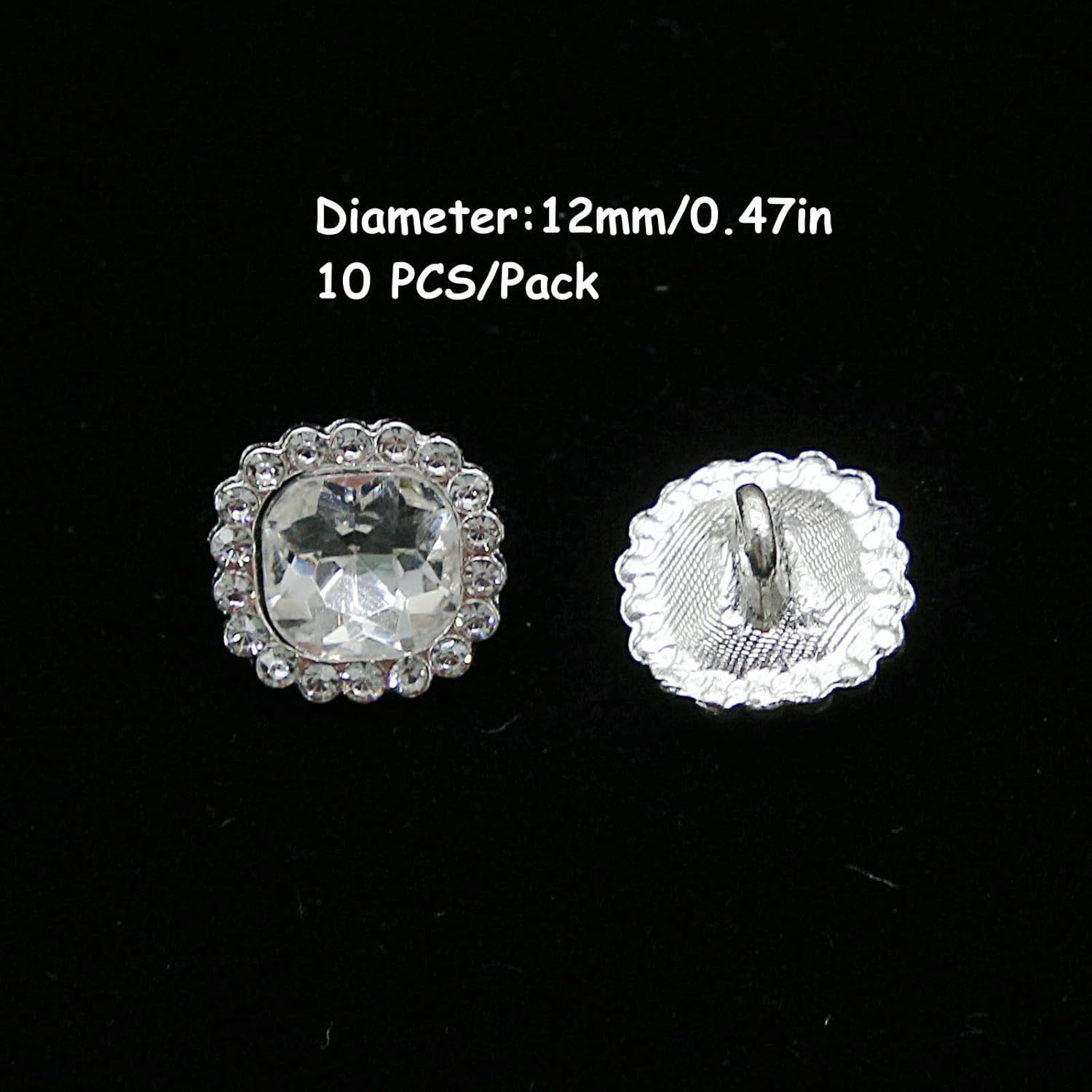 10 PCS Rhinestone Crystal Buttons Sewing Button with Shank, for DIY Crafts Clothes Bags Embellishment Decoration, SHUNLI - Image 2
