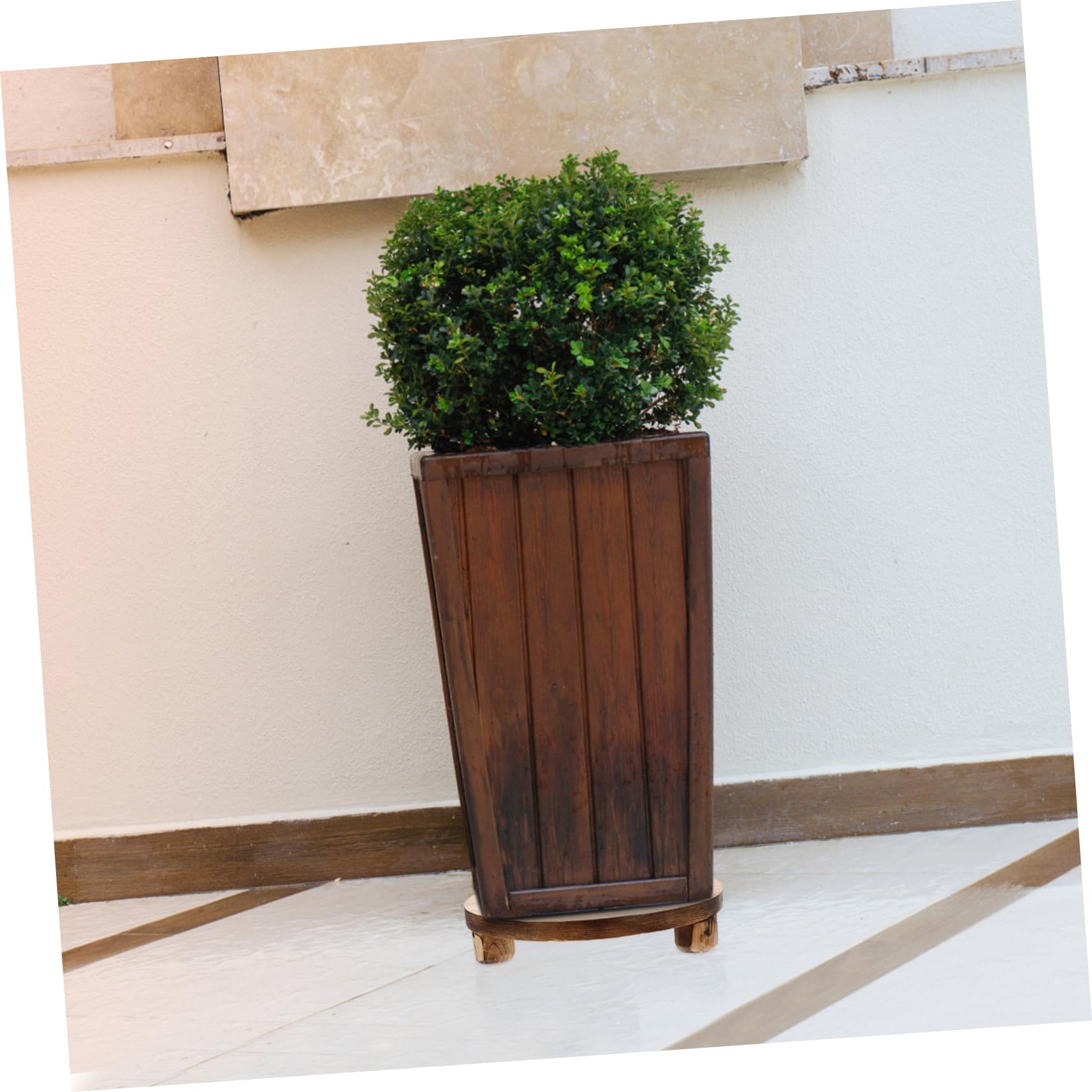 TOYANDONA Soporte de Madera Redondo Fácil Instalación y Reutilizable para Macetas Base Estable Adecuado para Plantas en Maceta Salón o Escritorio