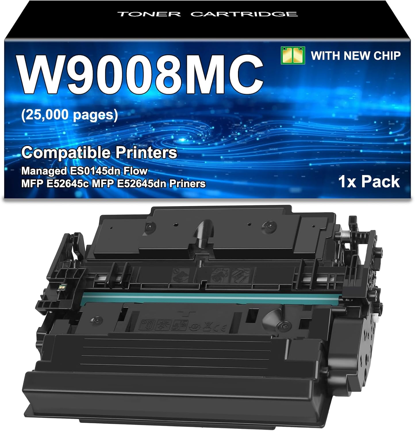 W9008 W9008MC Black Toner Cartridge Compatible with W9008MC Toner use for Managed E50145dn Flow MFP E52645c MFP E52645dn Priners