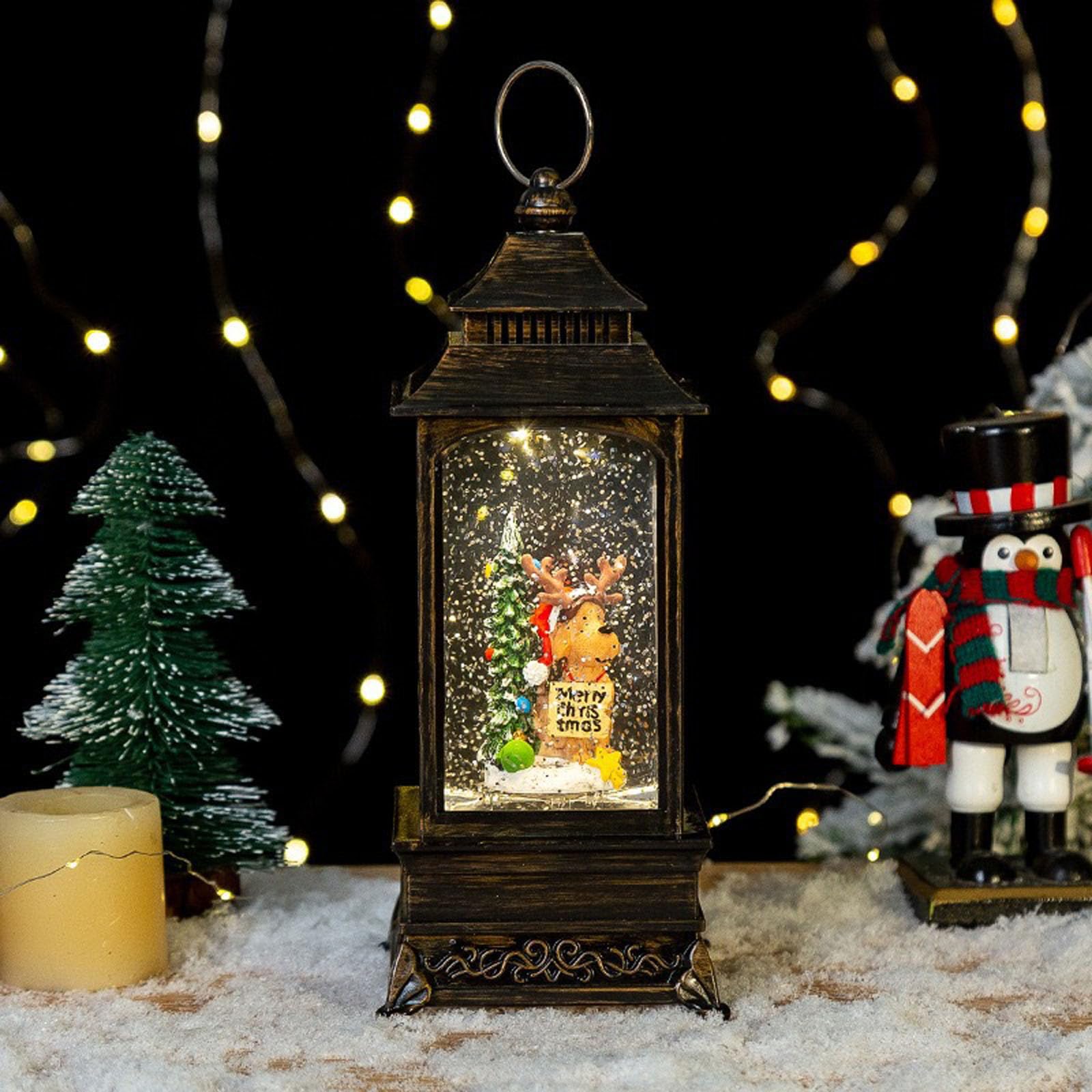 Palla di neve natalizia con musica e struttura sicura in PVC, display a batteria, luce notturna, palle di neve natalizie, decorazione da tavolo
