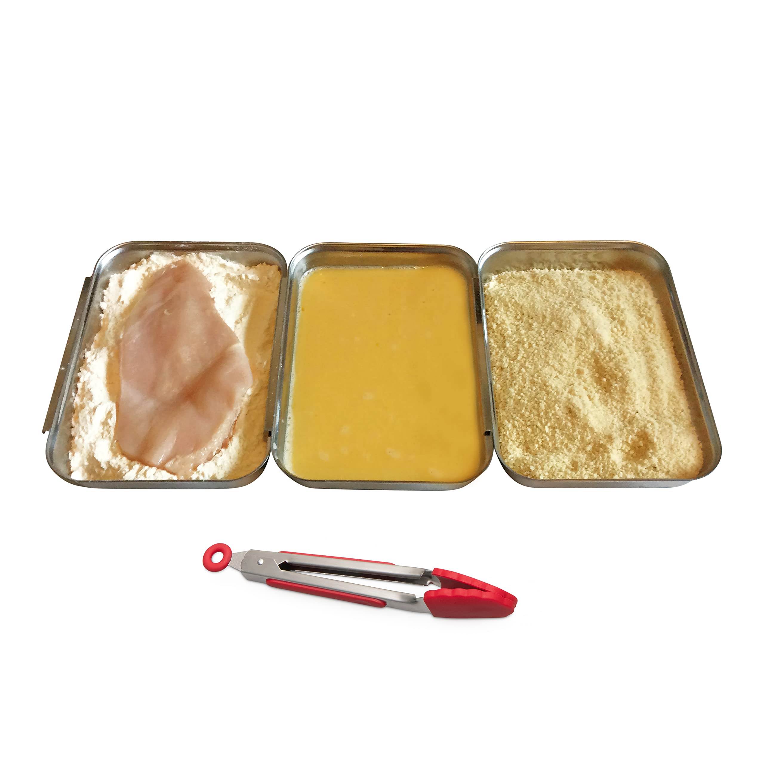 Buy GLOCHYRA Breading Tray Set of 3 Stainless Steel Breading Pan