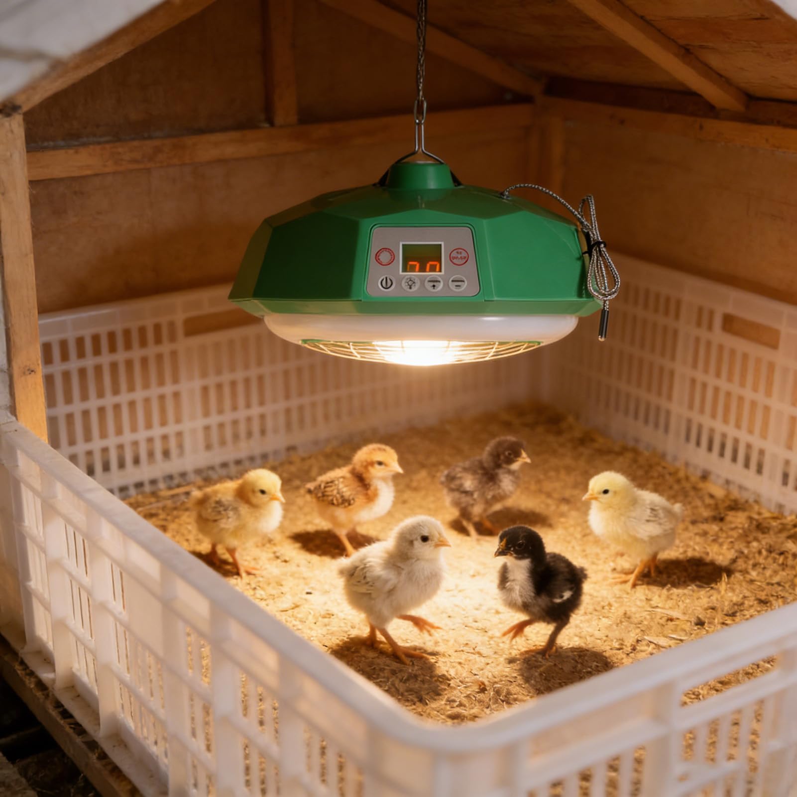Lampada Riscaldante per Polli Lampada Riscaldante per Bestiame a Temperatura Regolabile con Telecomando per Animali Domestici, Cani, Gatti, Rettili, Uccelli (220 V)