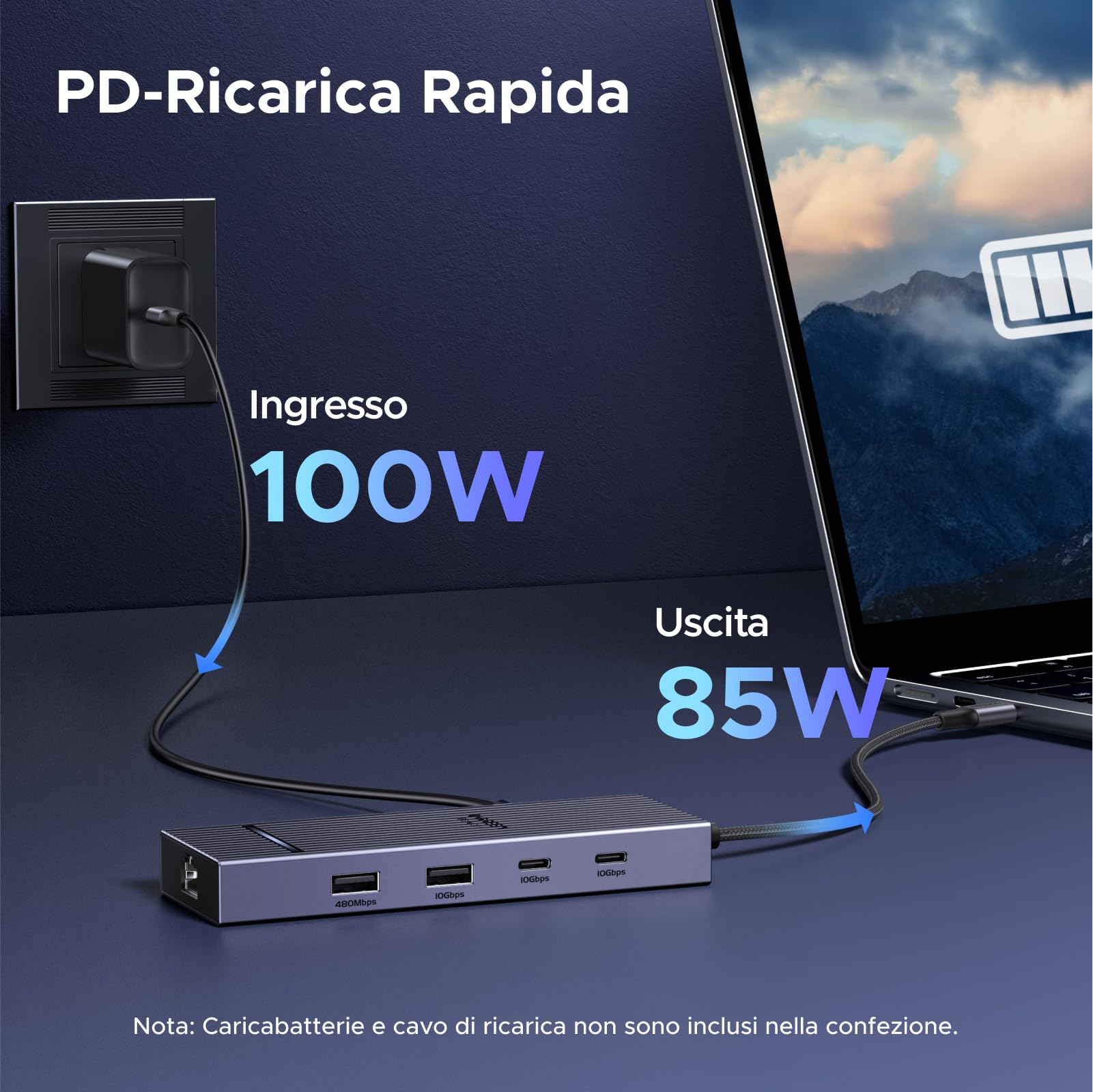 UGREEN Revodok Pro Hub USB C DisplayPort 7 in 1 Adattatore Ethernet Gigabit | DP 4K 60Hz, RJ45 1000Mbps, 10Gbps Trasferimento Rapido, PD 100W, Compatible con MacBook Pro Air Neo Tablet Steam Deck
