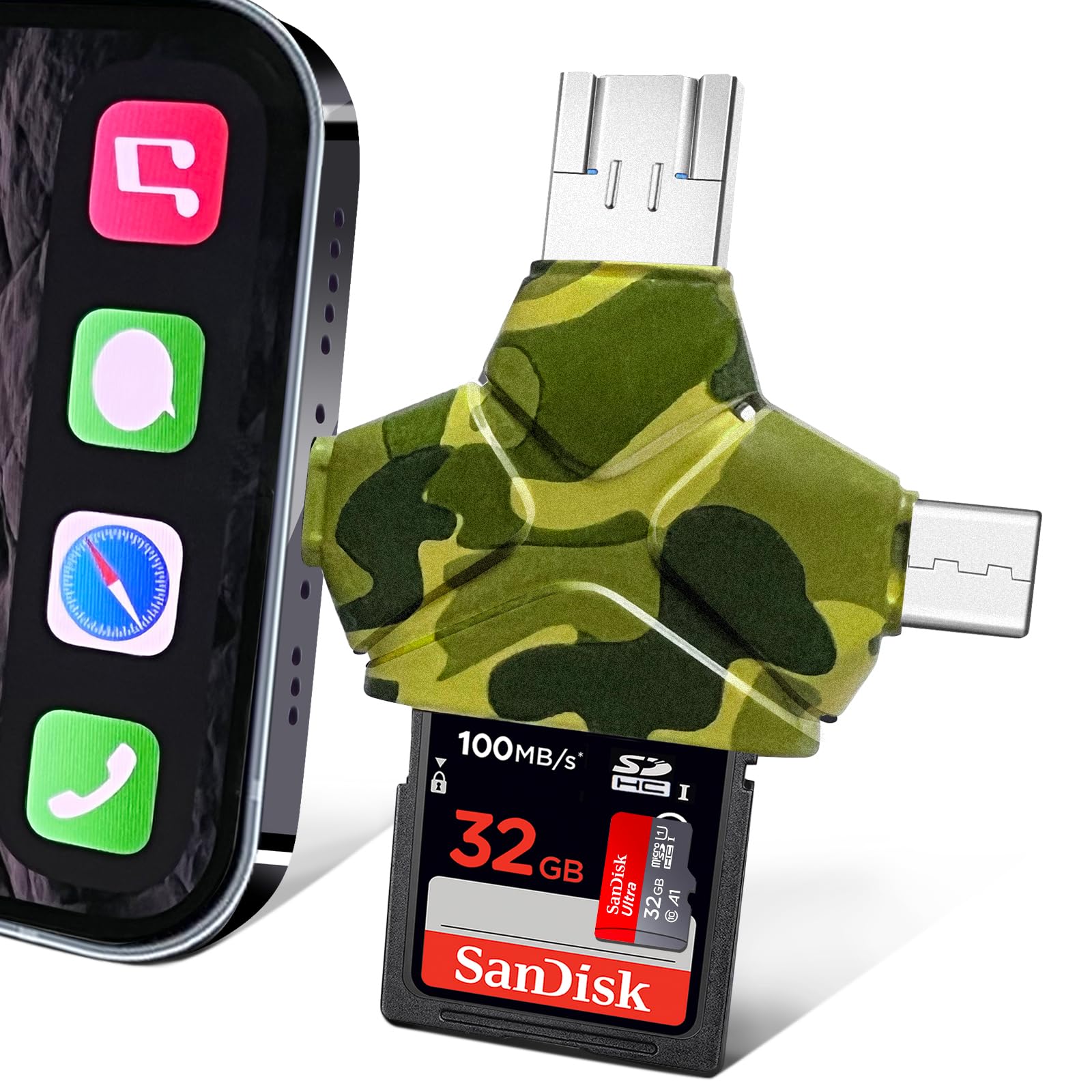 SD/Micro SD Card Reader for iPhone/iPad/Android/Mac/Computer/Camera, Compatible with Trail Camera Viewer&TF Cards, 4 in 1 Triangle Portable Memory Card Reader, Plug and Play, No App Required | Fits TF & trail camera memory cards; triangle portable viewer tool; plug and play connectivity; No App Required.-picture-41