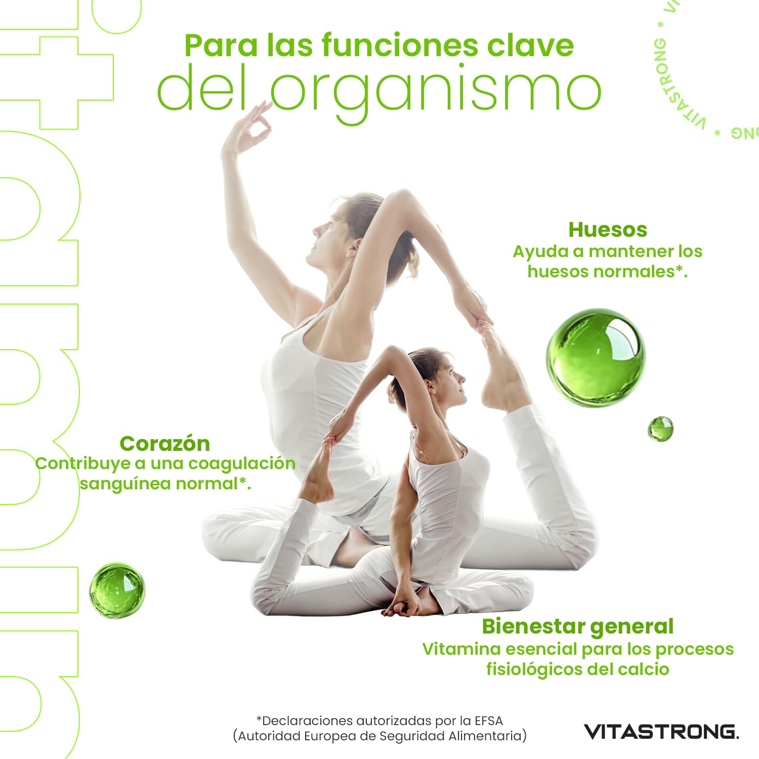 Vitamina K2 MK7 200µg Vitastrong Vegan, 1 Comprimido/Día (Suministro 15 Meses) 450 Comprimidos, All-Trans Alta Biodisponibilidad, Vitamina K2 (Menachinona) Sin Gluten, Lactosa, OGM