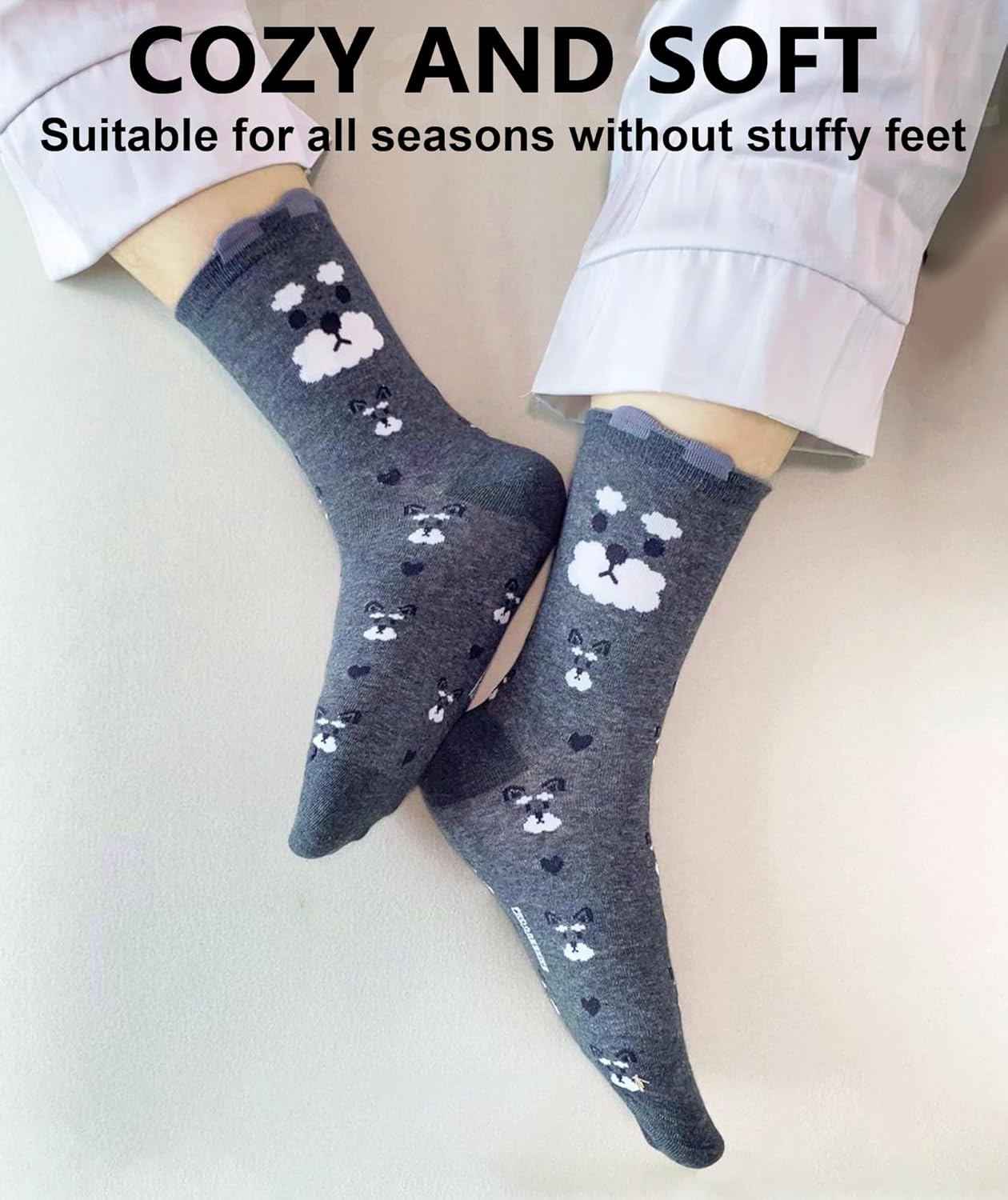 IIG Women's Funny Crew Socks Novelty Cute Patterned Socks 5 Pairs Gifts for Girls - Image 5