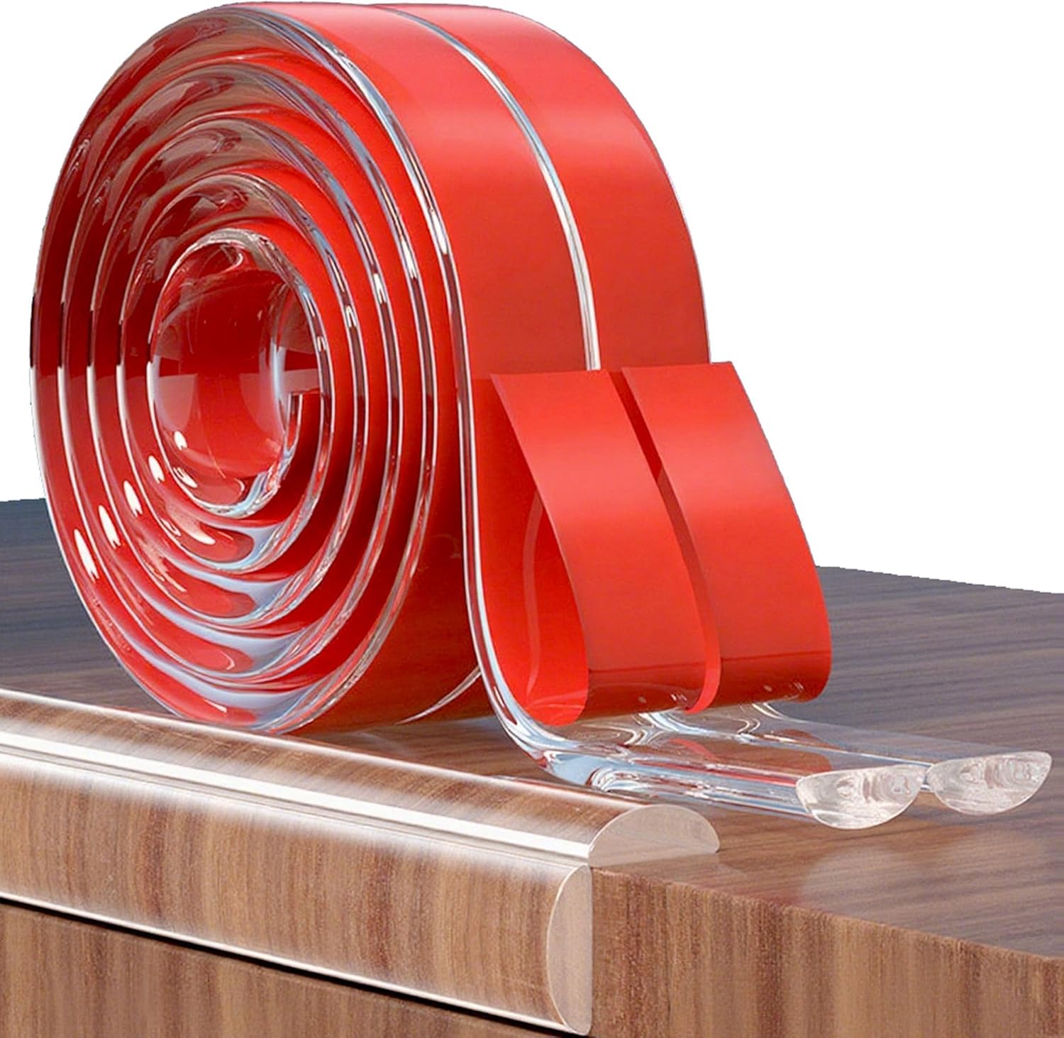 Drofail Flexible Inside &Outside Corner Trim Moulding,Corner Guards & Caulk Strip, Apply in Table Edge Door Frame Baseboard for Protection and Decoration (Transparent, 3 Meter)-image-7