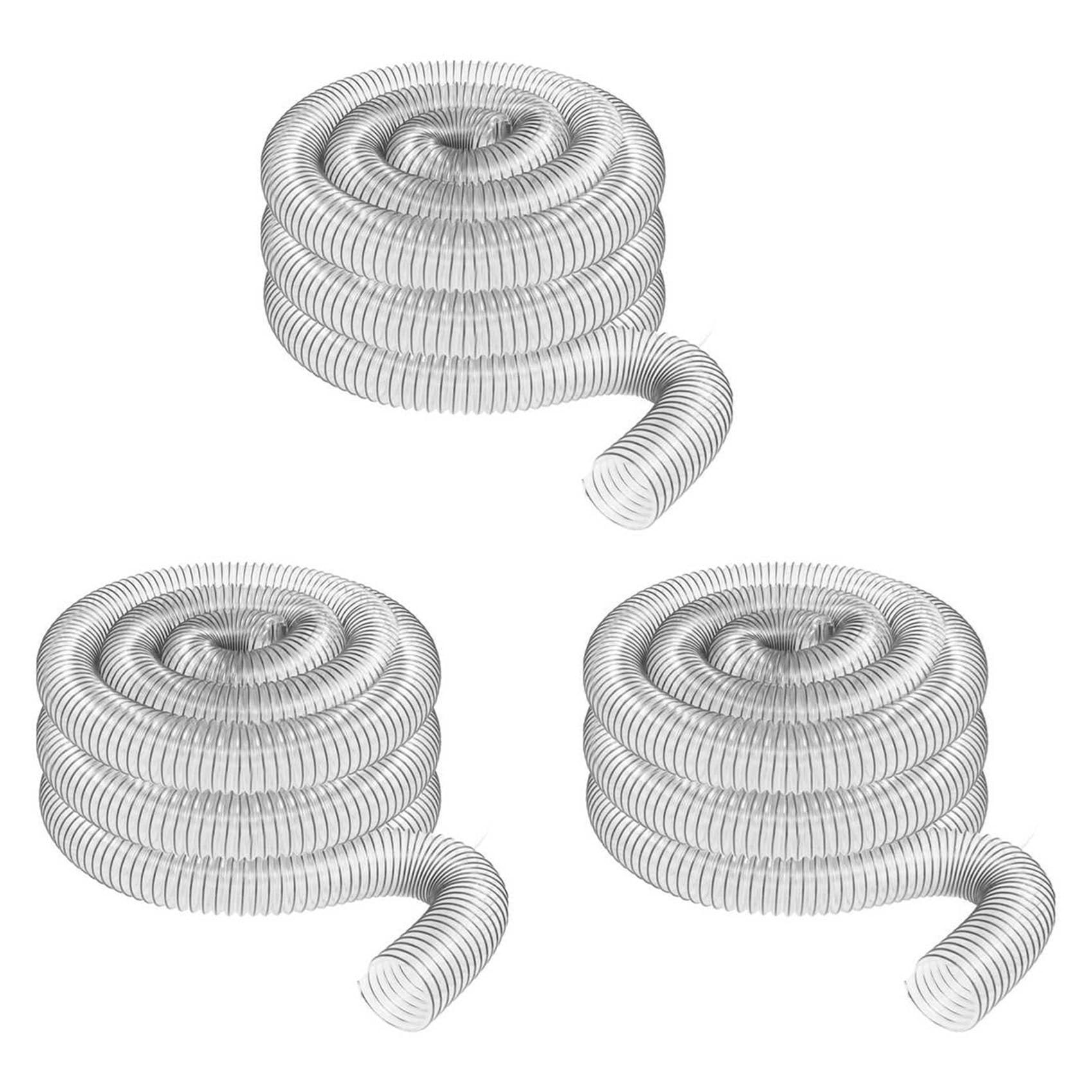 Vjsujehgy 3pcs 2Inch OD 50mm Clear PVC Dust Collection Hose for Use with Dust Collectors with Ports. Ideal for Shop Vacuums