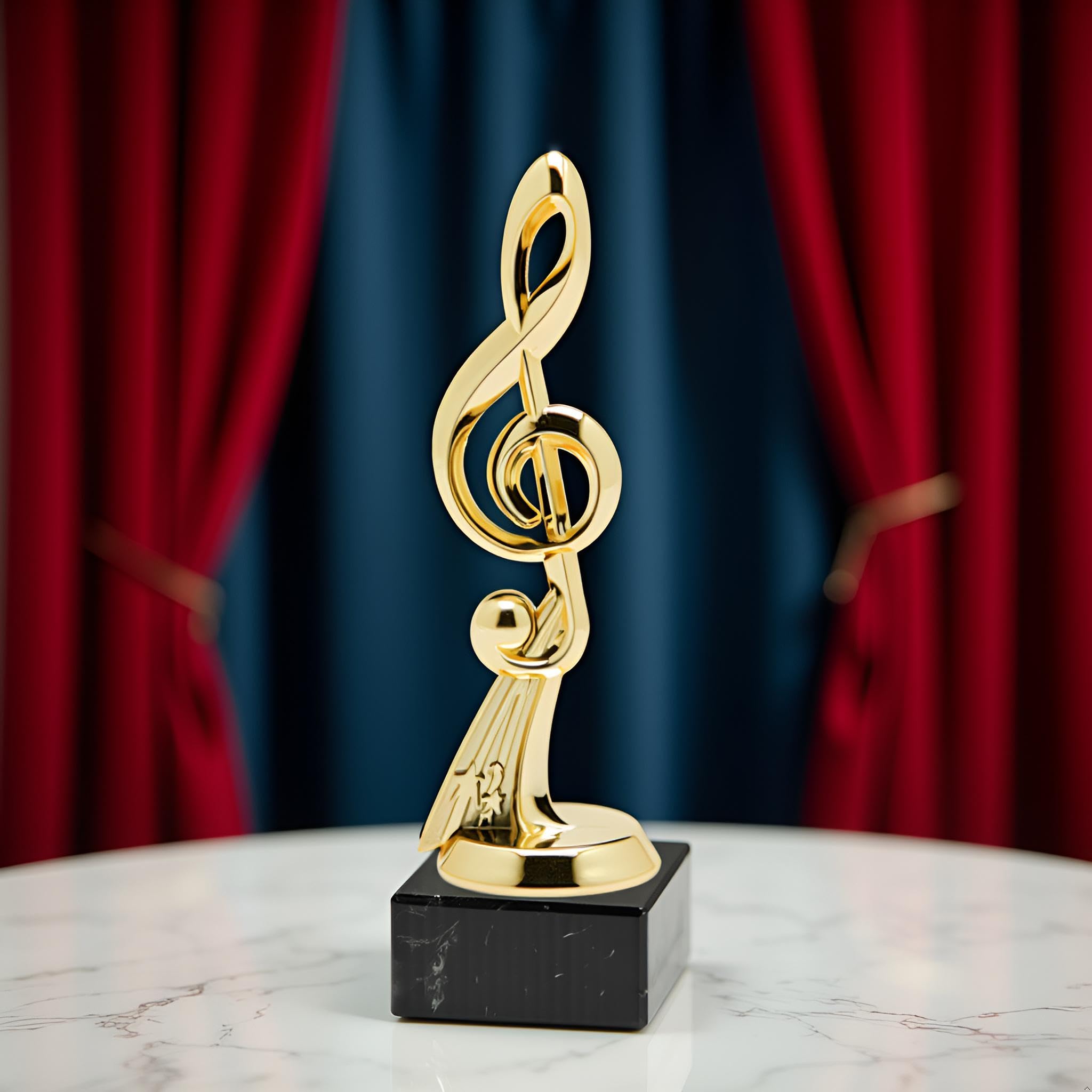 Trofeo Nota Musica in ABS – Premio Musica Elegante per Eventi, Concorsi, Scuole, Bande e Cantanti – Coppa Musicale con Base Personalizzabile – Idea Regalo Musicisti (Altezza 19cm)