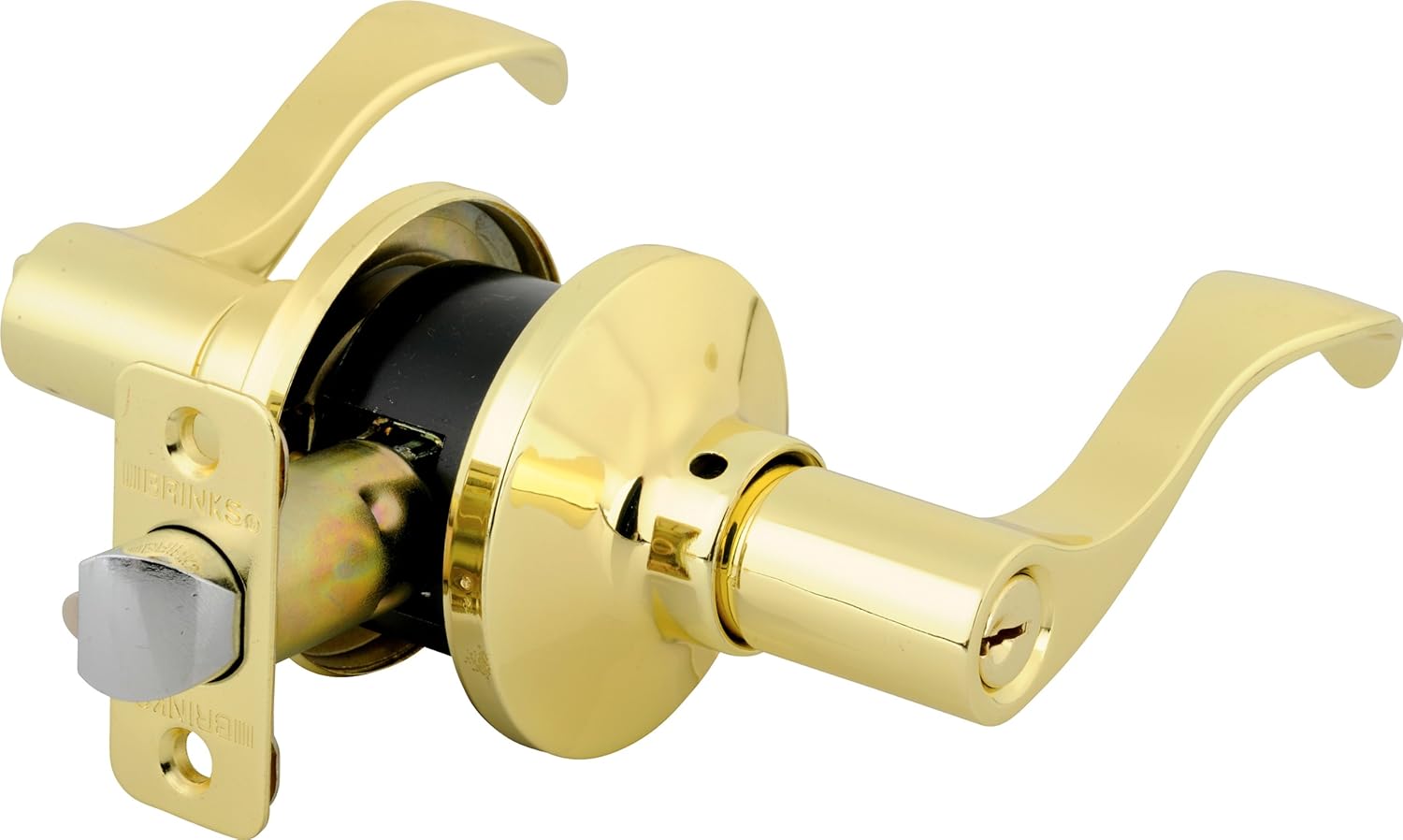 Brinks 2706105 Keyed Entry Wave Style Reversible Lever Door Handle for