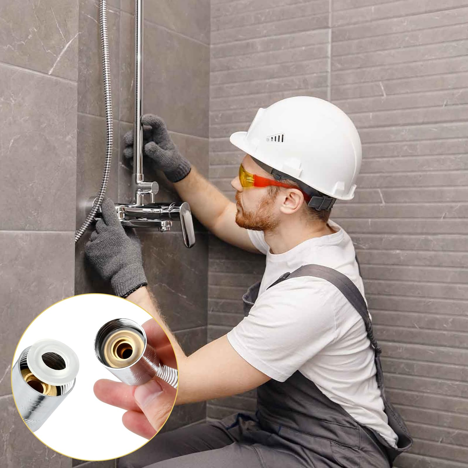 Tuyau de Douche de 1.5 mètres – Douchette pour Camping Car, Tuyau de Douche Flexible et Universel, Adaptateur de Douche Inclus