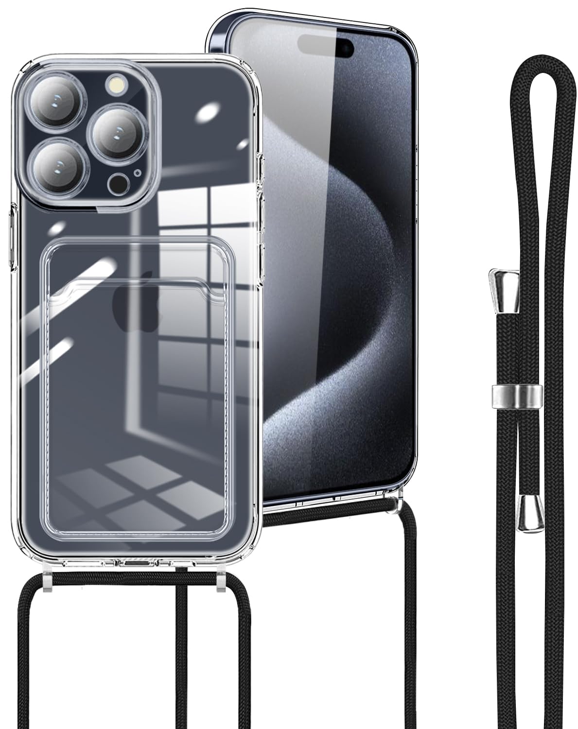 スマホ カード収納 ショルダー iPhone15 15proケース アイボリー Eastwave iPhone 15 Pro ケース ショルダー クロスボディアイフォン