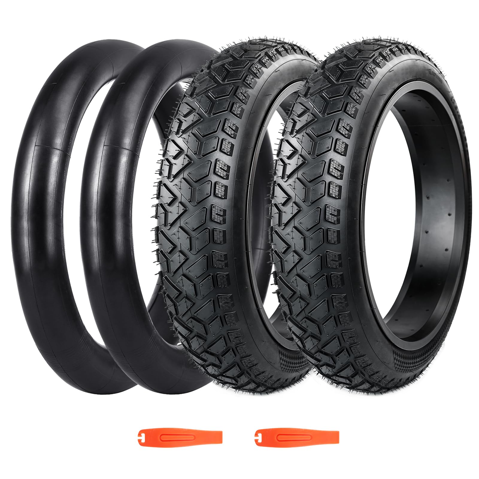 WEEROCK 20 Inch Heavy Duty E-Bike Tyres 20 x 4.0 Foldable Fat Tyre Fat Bicycle Tyre for E-Bike/Mountain Snow Bike All-Terrain Bicycle Tyres (20 x 3.0 (2 tyres+2 tubes))