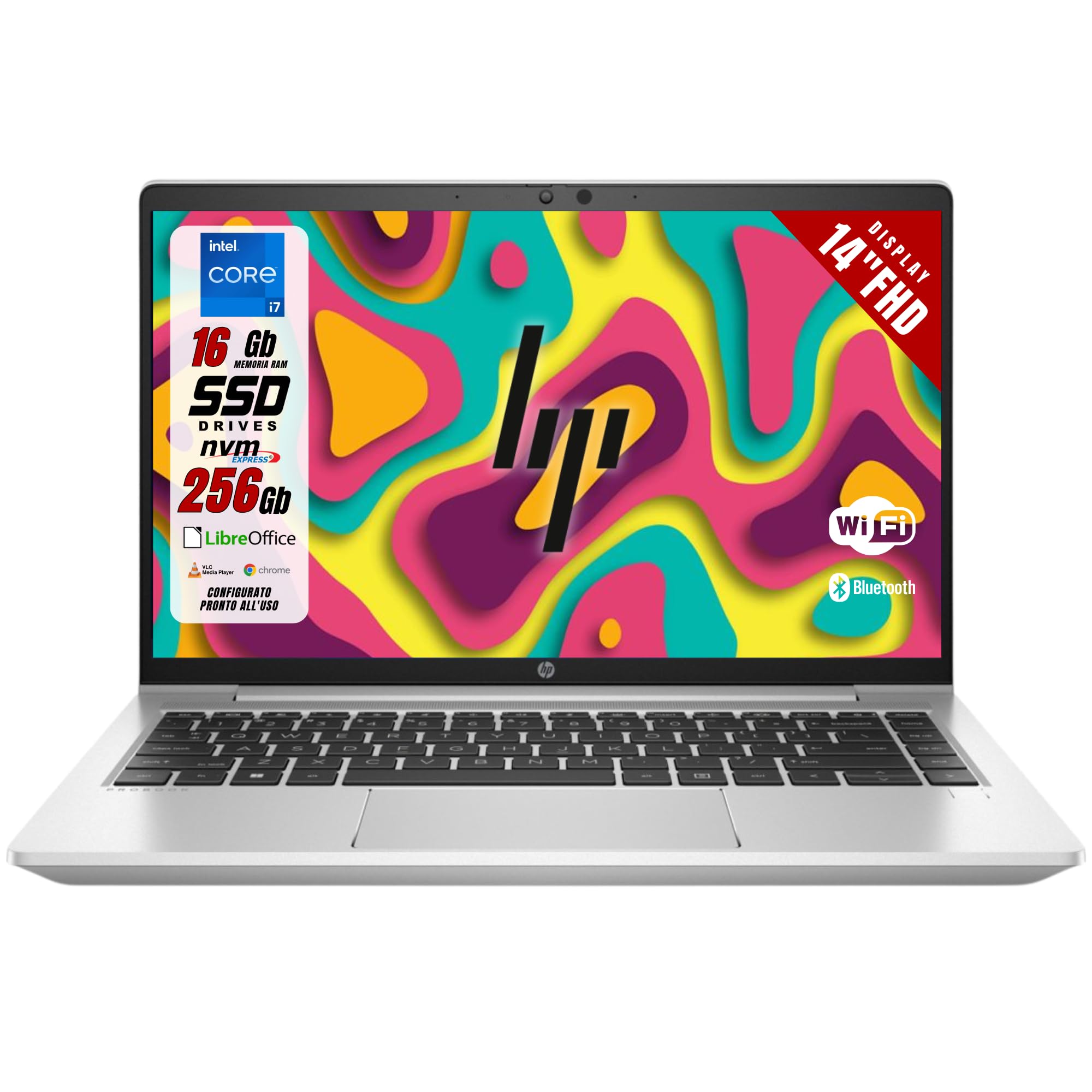 HP Probook - Pc Portatile Notebook Intel Core i5-1135G7 4 core 2.4Ghz - Ram 16 Gb SSD 256 Gb - Display da 14" FHD - Laptop Win 11 + Pacchetto Libre (Ricondizionato)