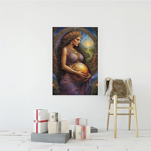 Miniatura 4 de Kits de pintura de diamantes para adultos, kit de arte de diamantes 5D de la naturaleza, retratos de taladro completo redondo de cristal madre