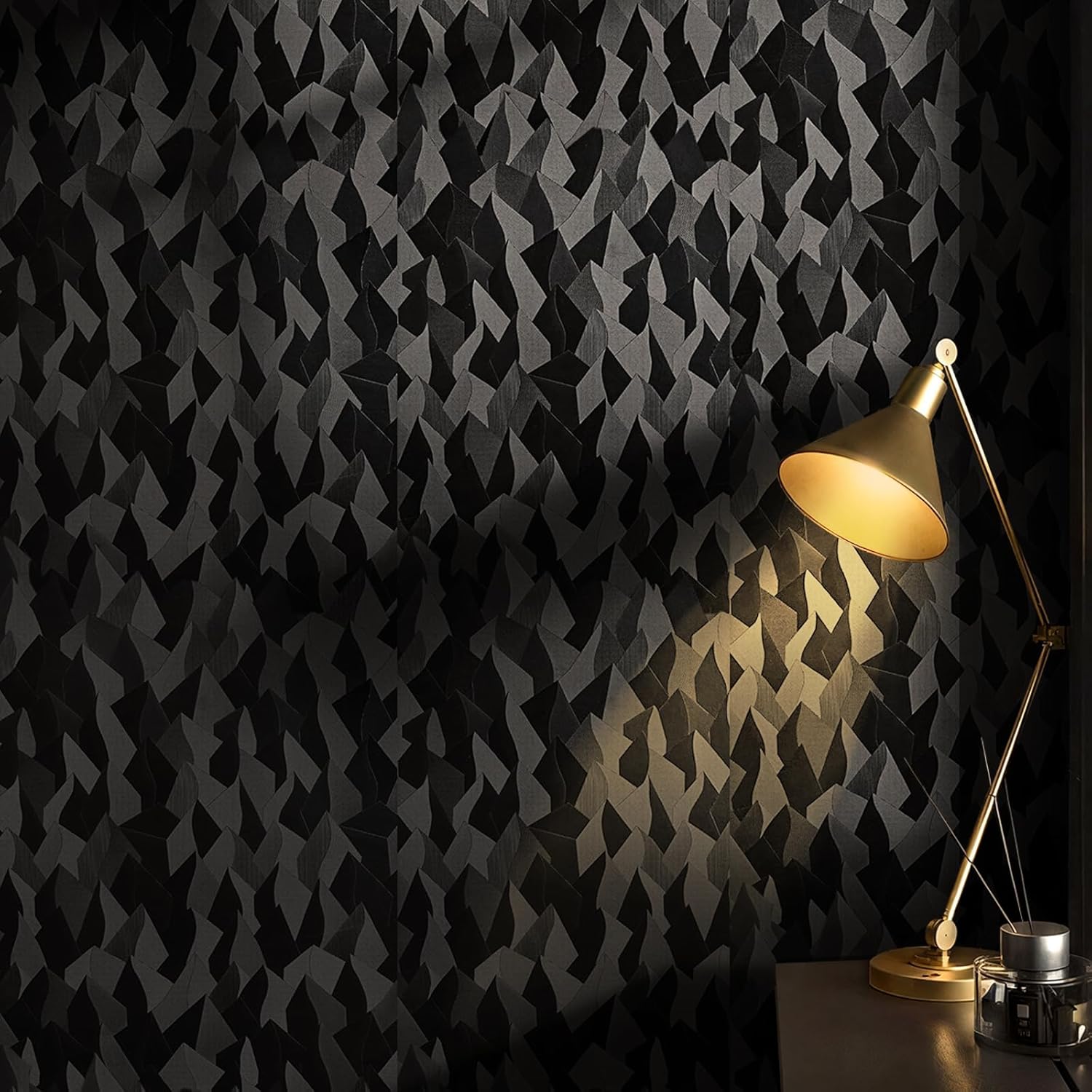 Black Peel and Stick Wallpaper, 17 in x 49 ft(Long), Removable Self Adhesive Wall Paper for Accent Wall, Bathroom, Bedroom, Furniture Renovation, Modern Matte Black Vinyl Contact Paper for Home DIY