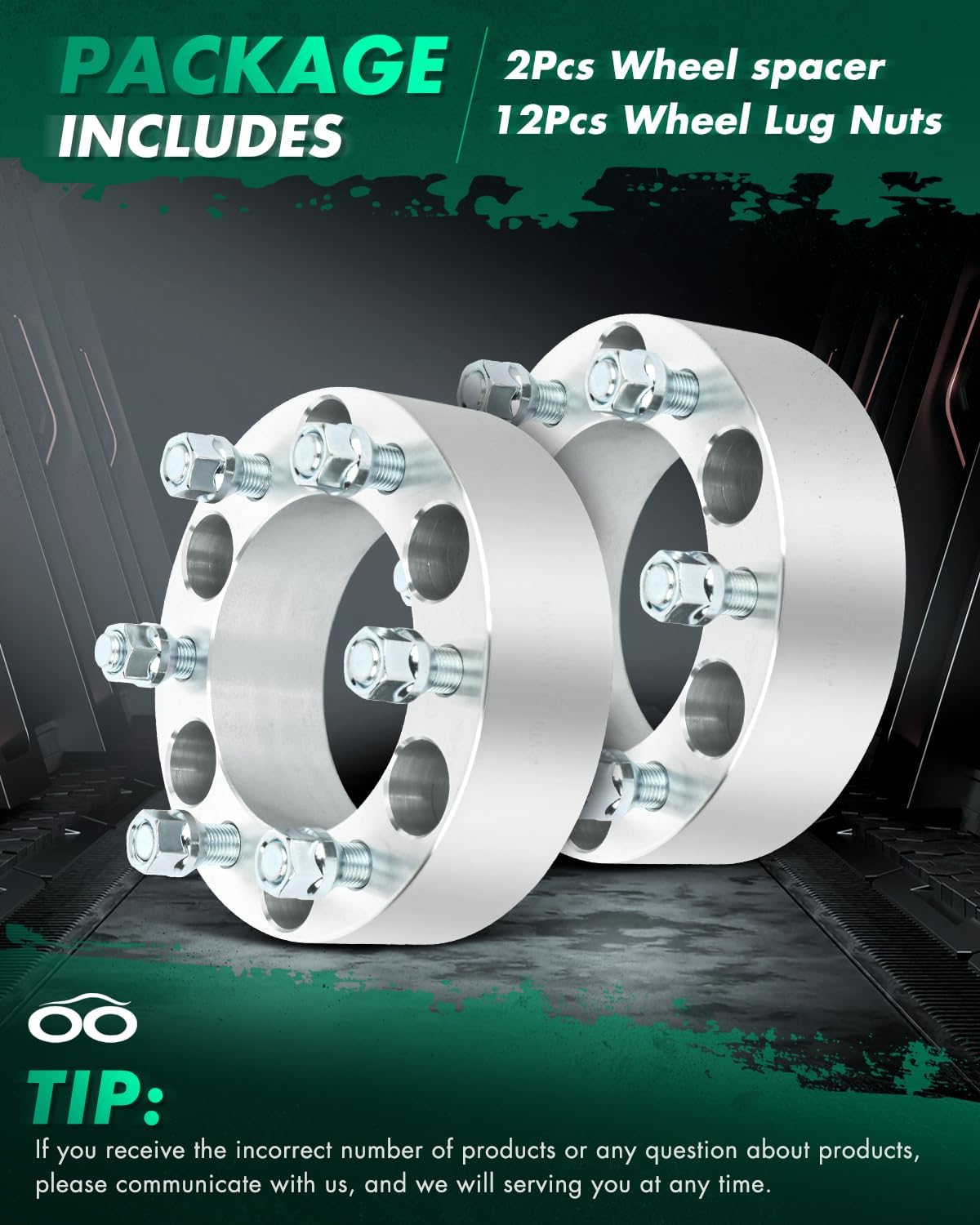 SCITOO 4X 2 inch 6 Lug Wheel Spacers 6x5.5 to 6x5.5 6x139.7 to 6x139.7 108mm Compatible with for Yukon XL Sierra 1500 Wheel Spacers for Tahoe Wheel Spacers for Escalade Wheel Spacers with 14x1.5 Studs