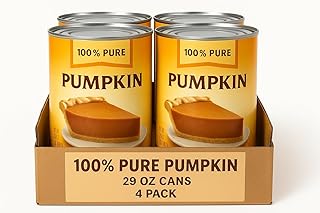 100% Pure Pumpkin, 29 oz Cans, 4 Pack – All Natural Pumpkin Puree for Ba...