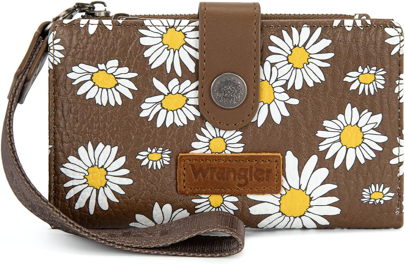 Montana West X Wrangler Wristlet Wallets for Women Small Bifold Wallets Rfid Blocking Large Capacity Ladies Wallet