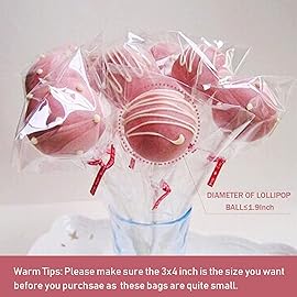 Morepack 3x4 Inches Clear Cellophane Bags 200 Pcs OPP Plastic Treat Bags with 200 Twist Ties for Gift Wrapping, Packaging Lollipop, Candies, Dessert, Cakepop, Cookies, Chocolate
