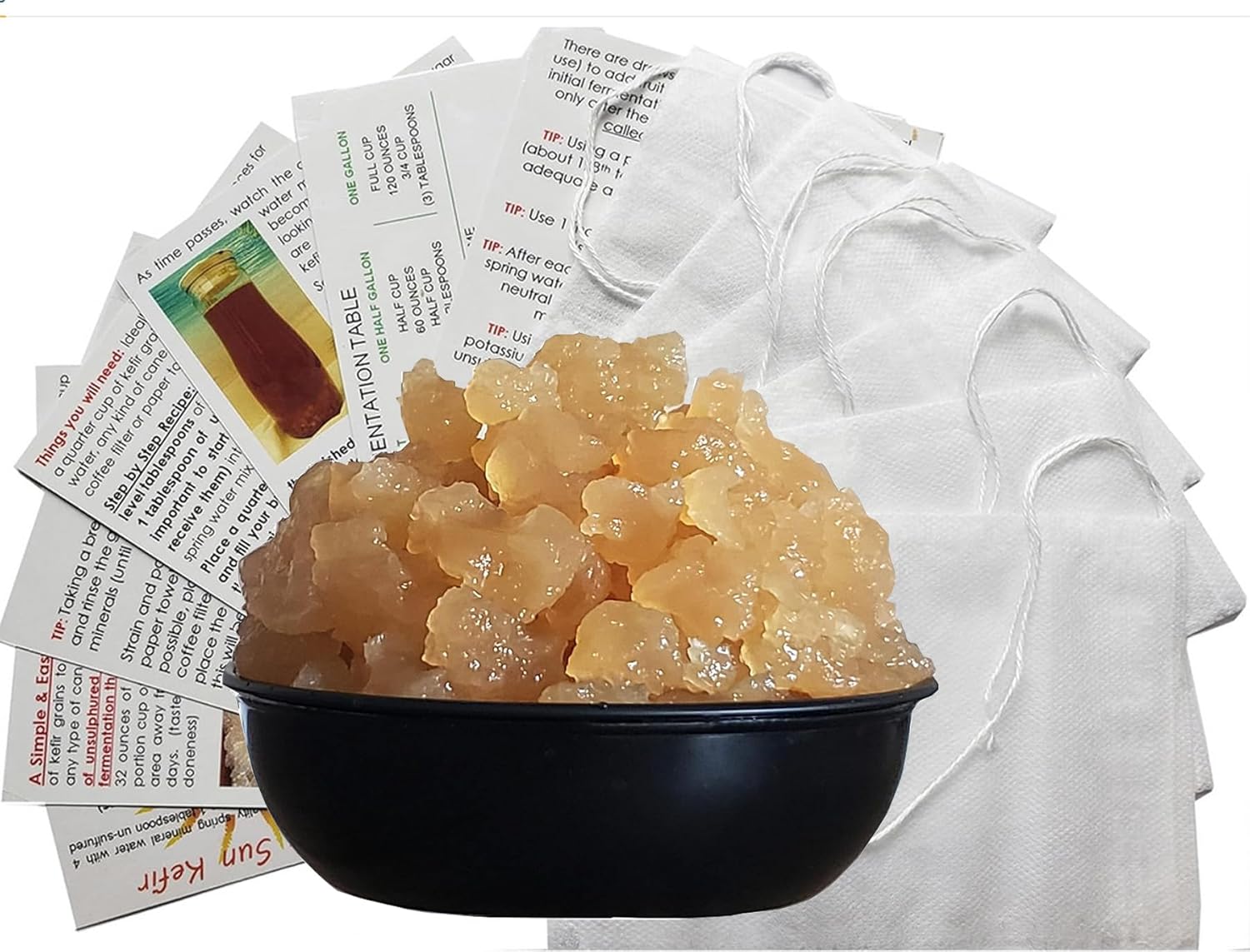 2 PORTION CUPS Live Florida Sun Kefir LARGE HEALTHY Water Kefir Grains (Tibicos) Natural Probiotics