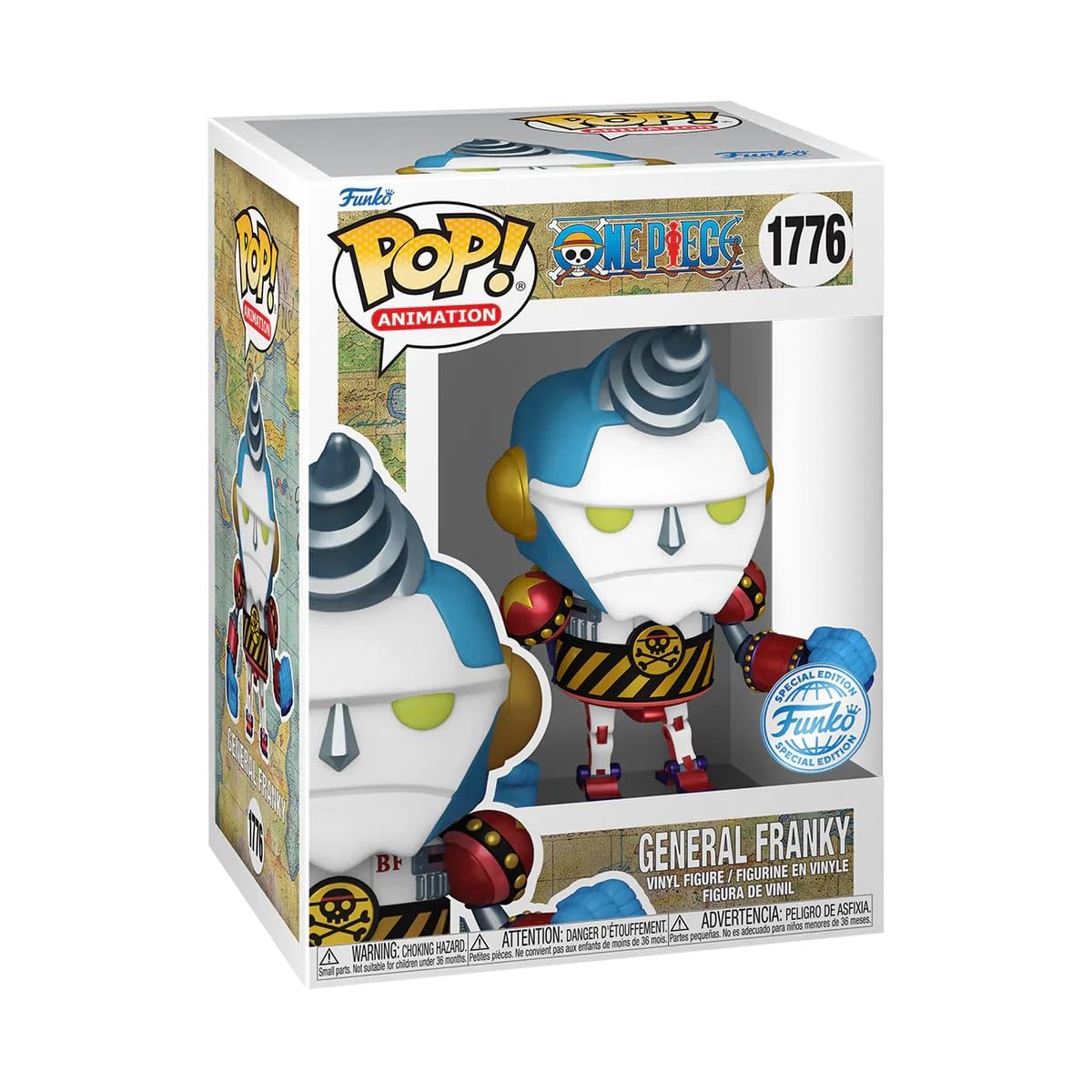 Funko Pop! Animation: One Piece, General Franky, 1/6 Odds for Rare Chase Variant, Glow In the Dark, Collectable Vinyl Figure
