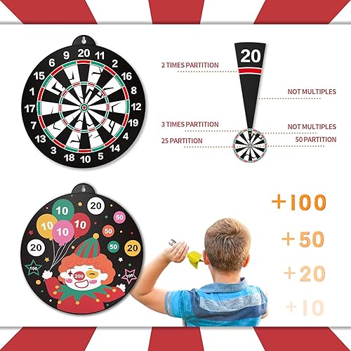 Miniatura 6 de Bennol 14 PCS Double-sided Magnetic Dart Board Toys for Kids Boys, Kids Dart Board Toys Gifts for 3 4 5 6 7 8 9 10 11 12 Year Old Boys Kids, Indoor