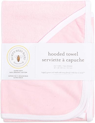 Miniatura 3 de Toalla orgánica con capucha de una sola capa para bebé de Burts Bees Baby Paquete de 1 Blanco nube