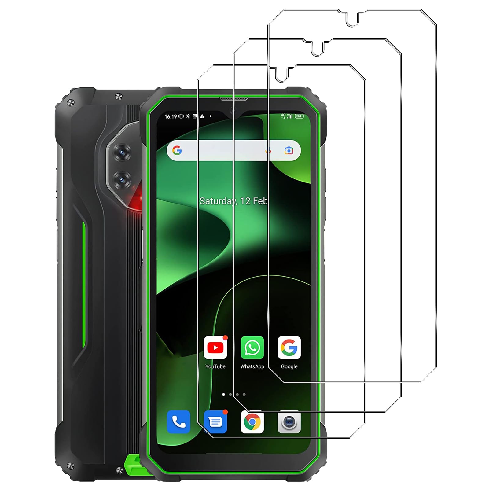 3Pcs 9H Vetro Temperato Protettivo Per Blackview BL8800 Pro BV8800 6.58 - Foto 7