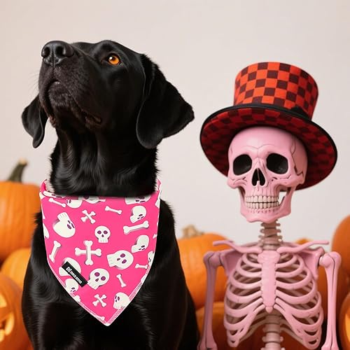 Miniatura 8 de MACA Bates - Pañuelo triangular de calabaza de Halloween para perro, pañuelo de algodón suave, lindo pañuelo ajustable para cachorros, regalo para