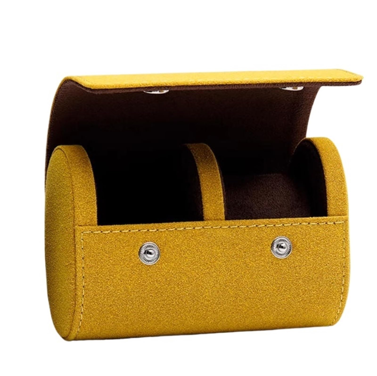 Uhrenetui Einfacher und tragbarer Einzeluhren-Organizer, kompakte und leichte Uhrenaufbewahrungsbox, Uhrenhalter (ohne Uhr). Uhrenvitrine(Yellow)