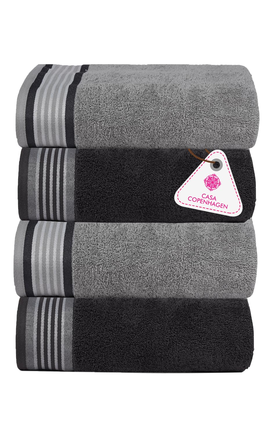 Casa Copenhagen Germany Design - He & She Collection 100% Super Soft Cotton 4 Piece Face Towels Set (Size : 30 x 30 cm) - Pine Grey & Grey Violet-image-32