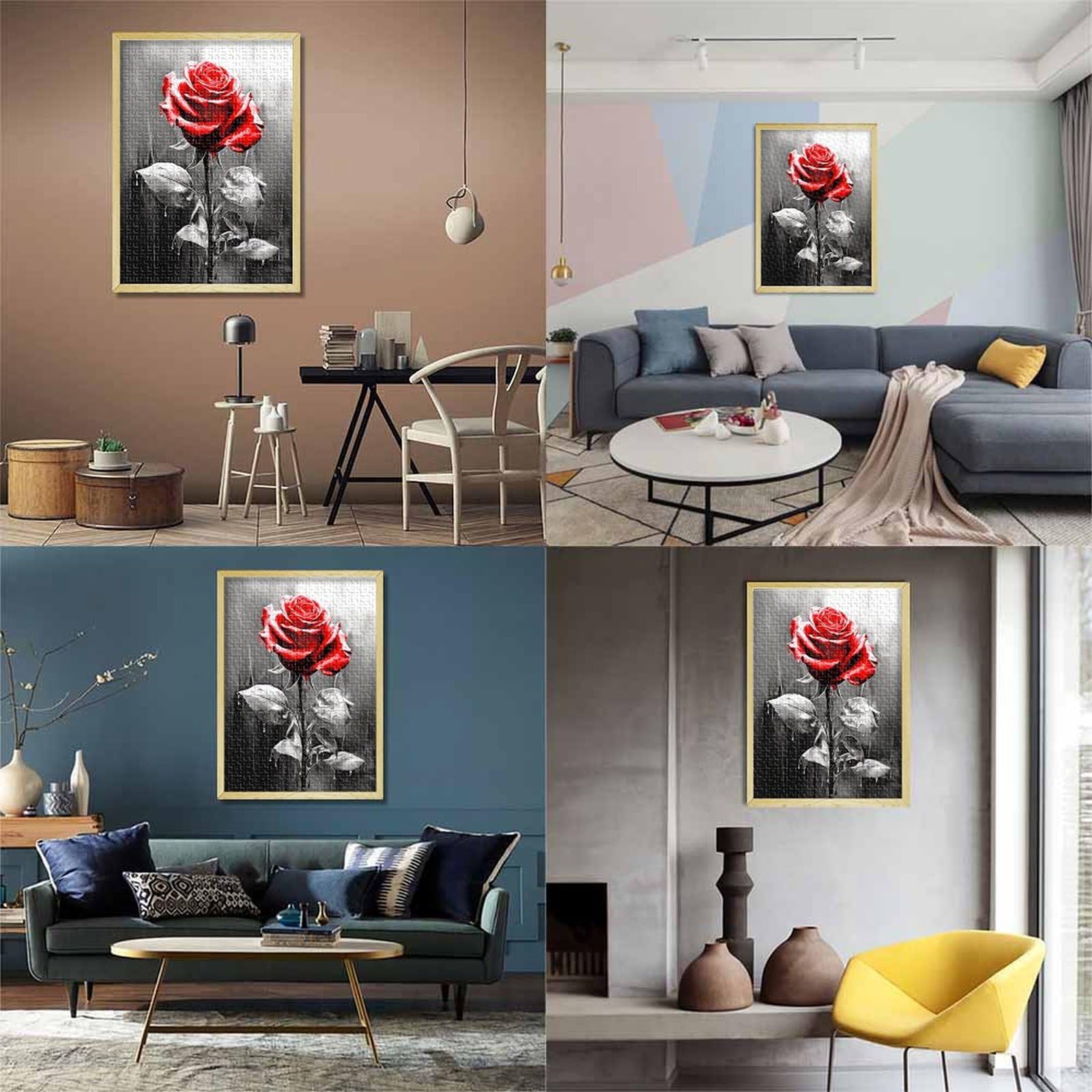 Rose Puzzles 1000 Pezzi Per Adulti, Puzzle Classici Con Stampa Ad Alta Definizione, Gioco Di Famiglia, Team Building, Regali Per Amanti O Amici 1000pcs (75x50cm)