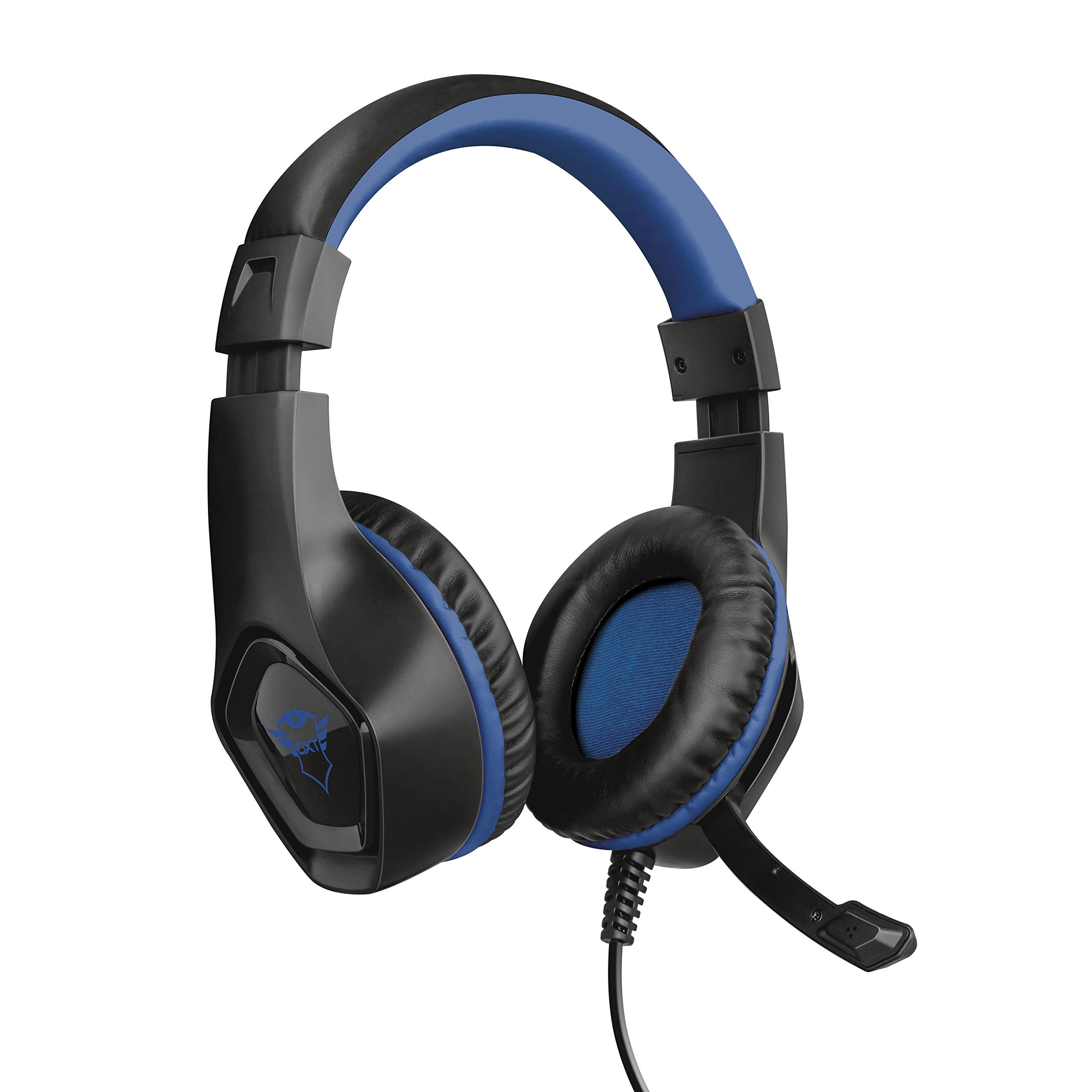 Trust Gaming Cascos PS4 & PS5 GXT 404B Rana Auriculares Gamer con Micrófono Plegable y Corto y Diadema Ajustable, Cable de 2 m, para PlayStation 4 & 5 - Azul