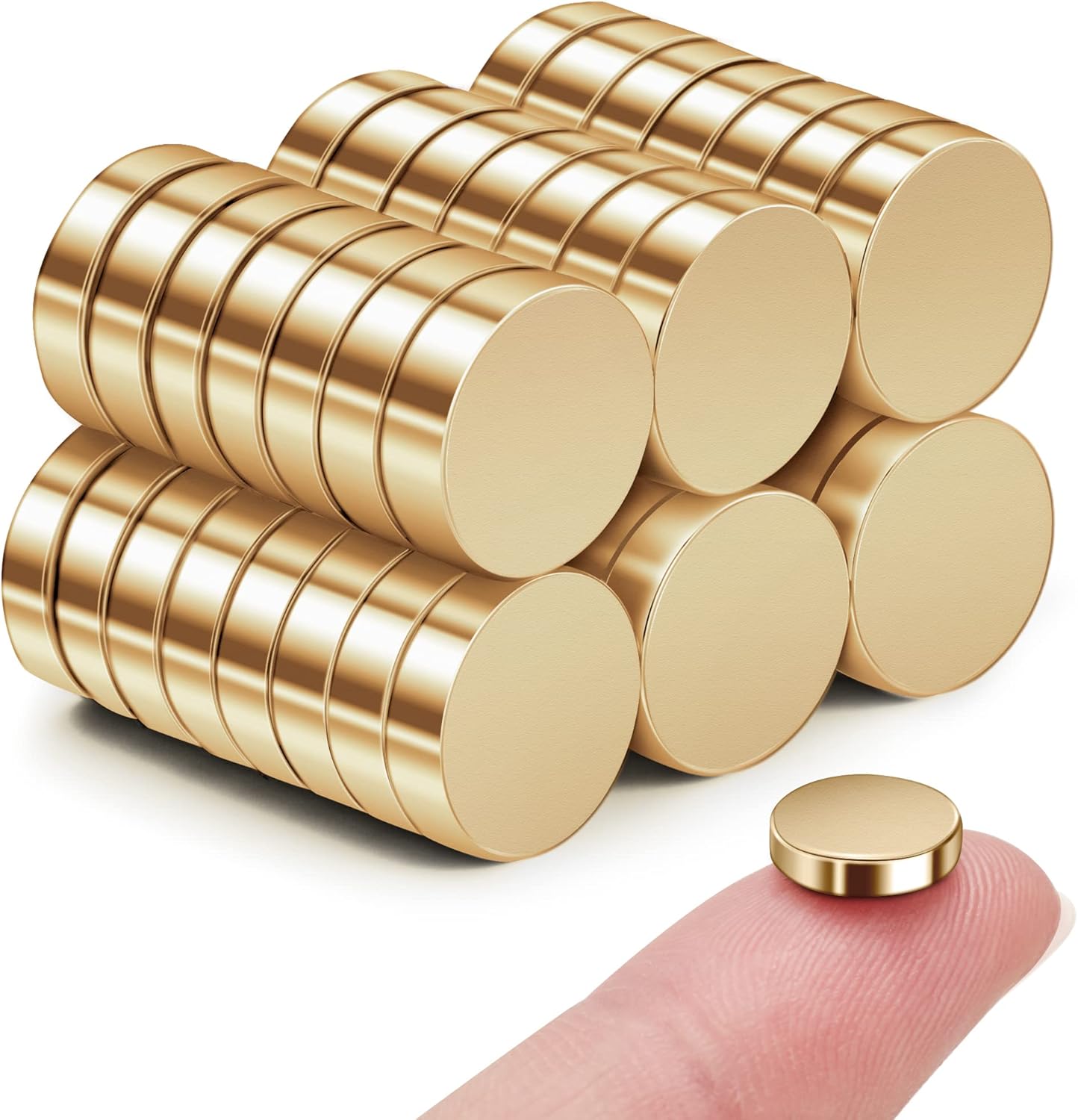 SMARTAKE 45 Pcs Refrigerator Magnets, 10×2.6mm Small Round Fridge Magnets, Multi-Use Premium Neodymium Office Magnets for Fridge, Whiteboard, Billboard in Home, Kitchen, Office and School (Gold) SMARTAKE 45 Pcs Refrigerator Magnets, 10×2.6mm Small Round Fridge Magnets, Multi-Use Premium Neodymium Office Magnets for Fridge, Whiteboard, Billboard in Home, Kitchen, Office and School (Gold)