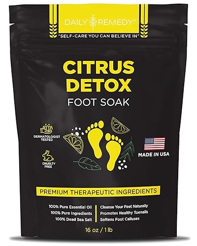 Desintoxicación de cítricos para pies con sal de Epsom para callos del pie refuerzo inmunológico uñas dañadas pie de atleta pedicura y calma los