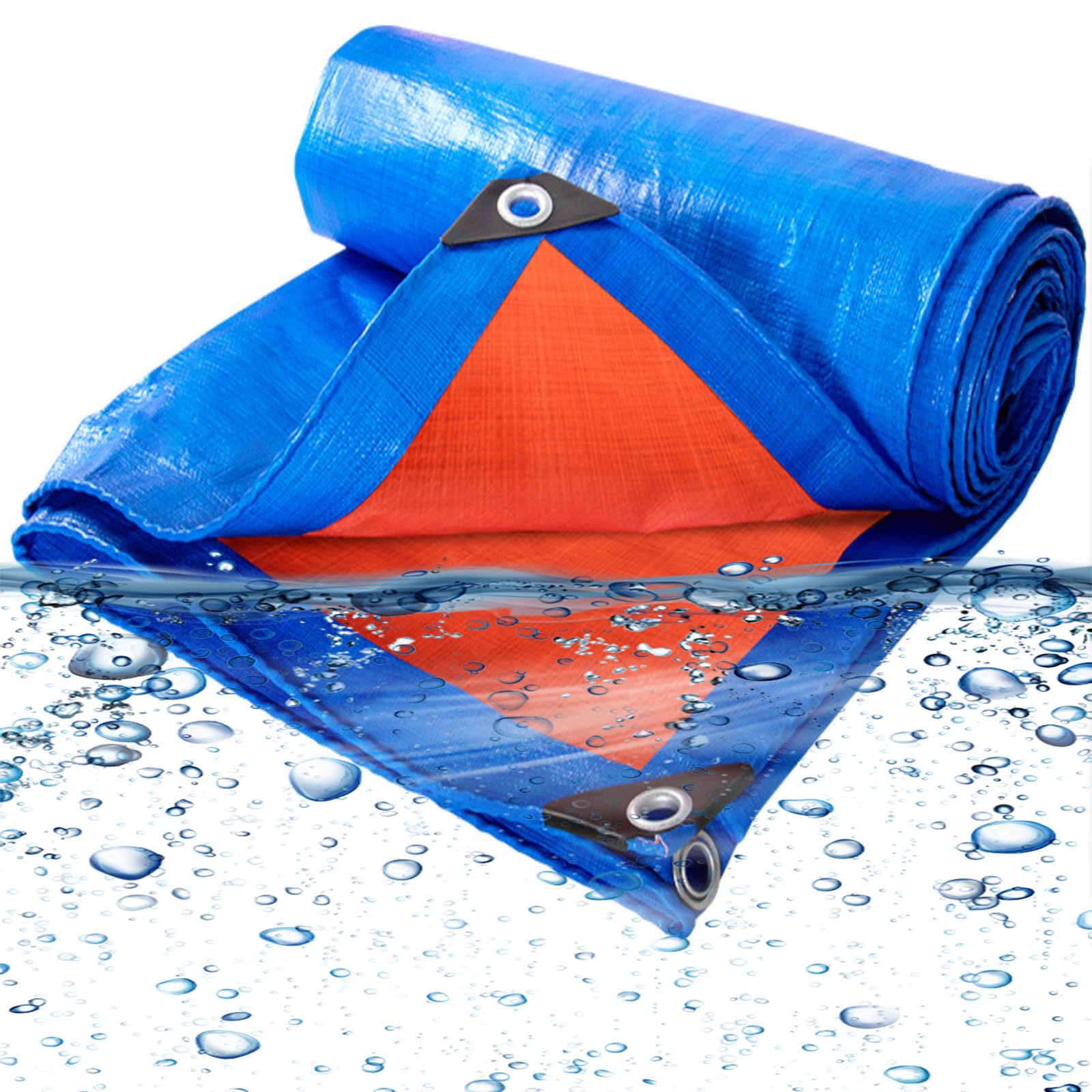 Tarpaulin Waterproof Heavy Duty 440 x 640 cm Weatherproof Snow Dust UV Ground Sheet 120 G M², Reinforced Corners for Garden Furniture Camping, Blue