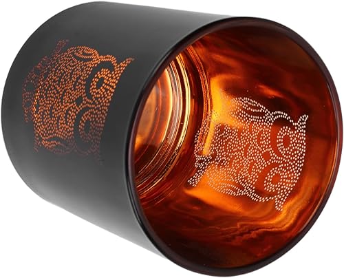 Miniatura 3 de HEITIGN Portavelas de cristal, negro y dorado, boda y ocasión formal, vidrio inodoro, portavelas romántico para decoración de bar y oficina en casa