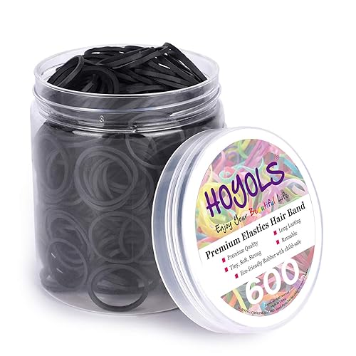 Bandas de goma de pelo negro de 34 pulgadas para ligas para el cabello, bandas elásticas pequeñas, bandas elásticas grandes, soportes para cola de