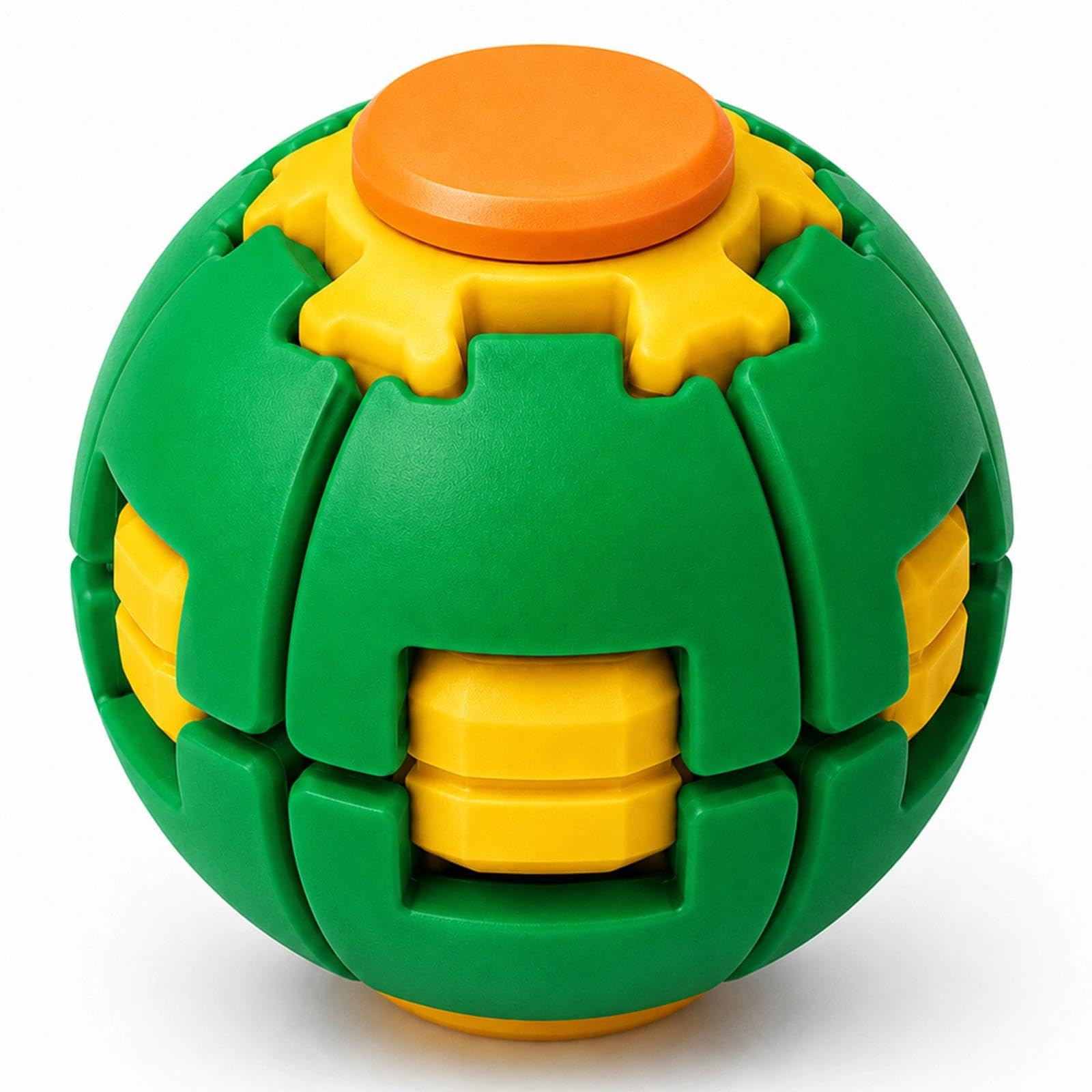 Green Fidget Ball Spinner, 3D Printed Press to Spin & Rotate Desk Spin Ball