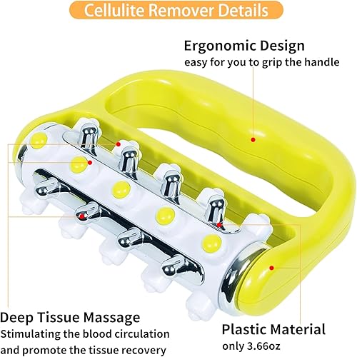 Vista 2 de Rodillo de masaje muscular de mano, removedor de liberación y celulitis, herramienta de masajeador manual muscular para pies, manos, cuerpo, cuello