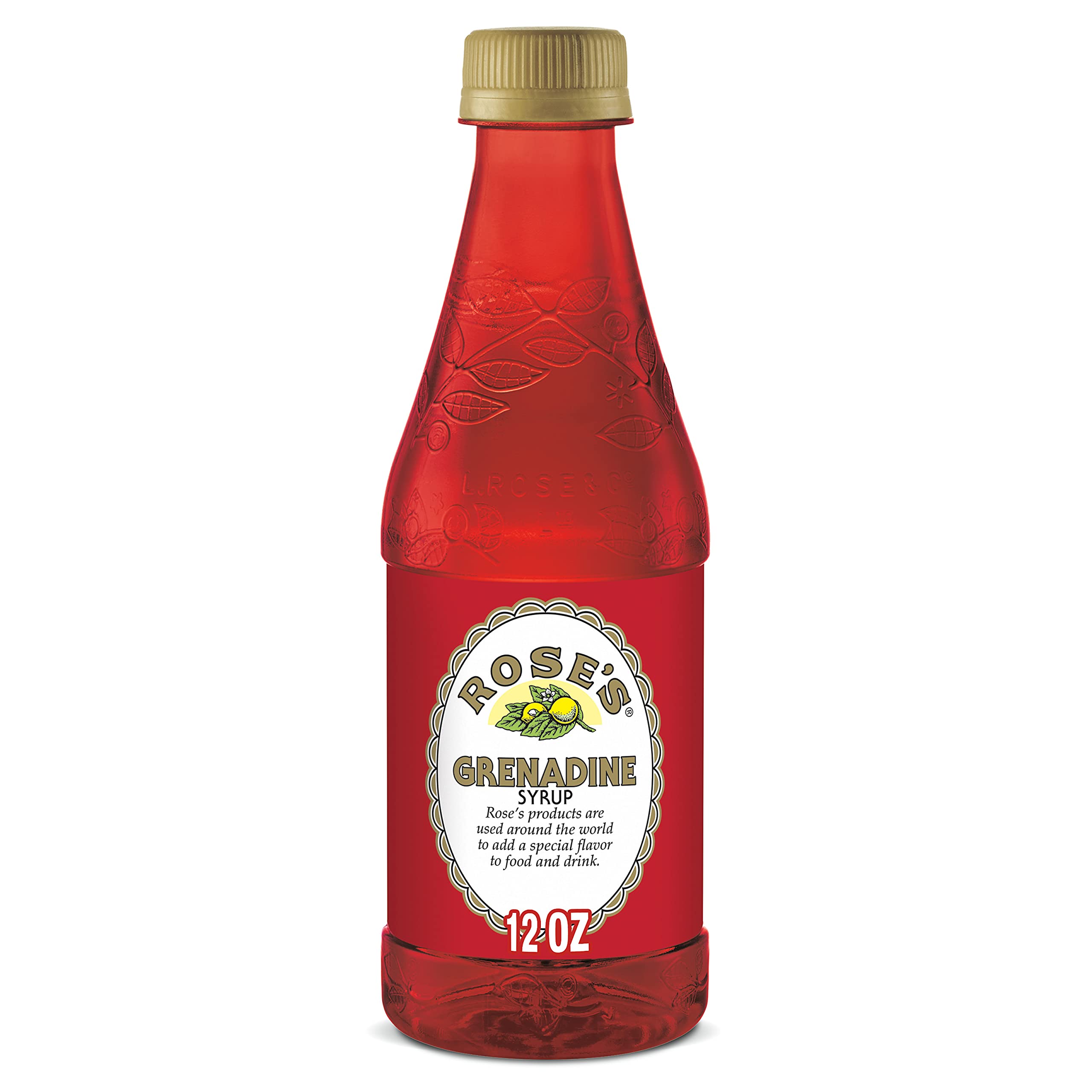 Rose's Grenadine, 12 fl oz bottle, Made with Pomegranate Flavor, Mixer to Add to Cocktails and Non-Alchoholic Drinks, Trusted by Bartenders