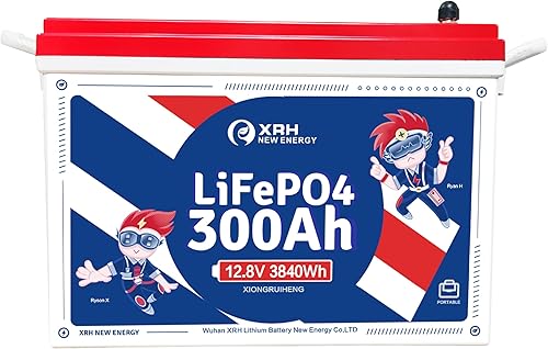 Miniatura 2 de XRH 12V 300Ah Small-Volume LiFePO4 Lithium Battery, Built-in 200A BMS, Max 2560W Power, 4000-15000 Deep Cycles & 10-Year LifetimePerfect for Solar
