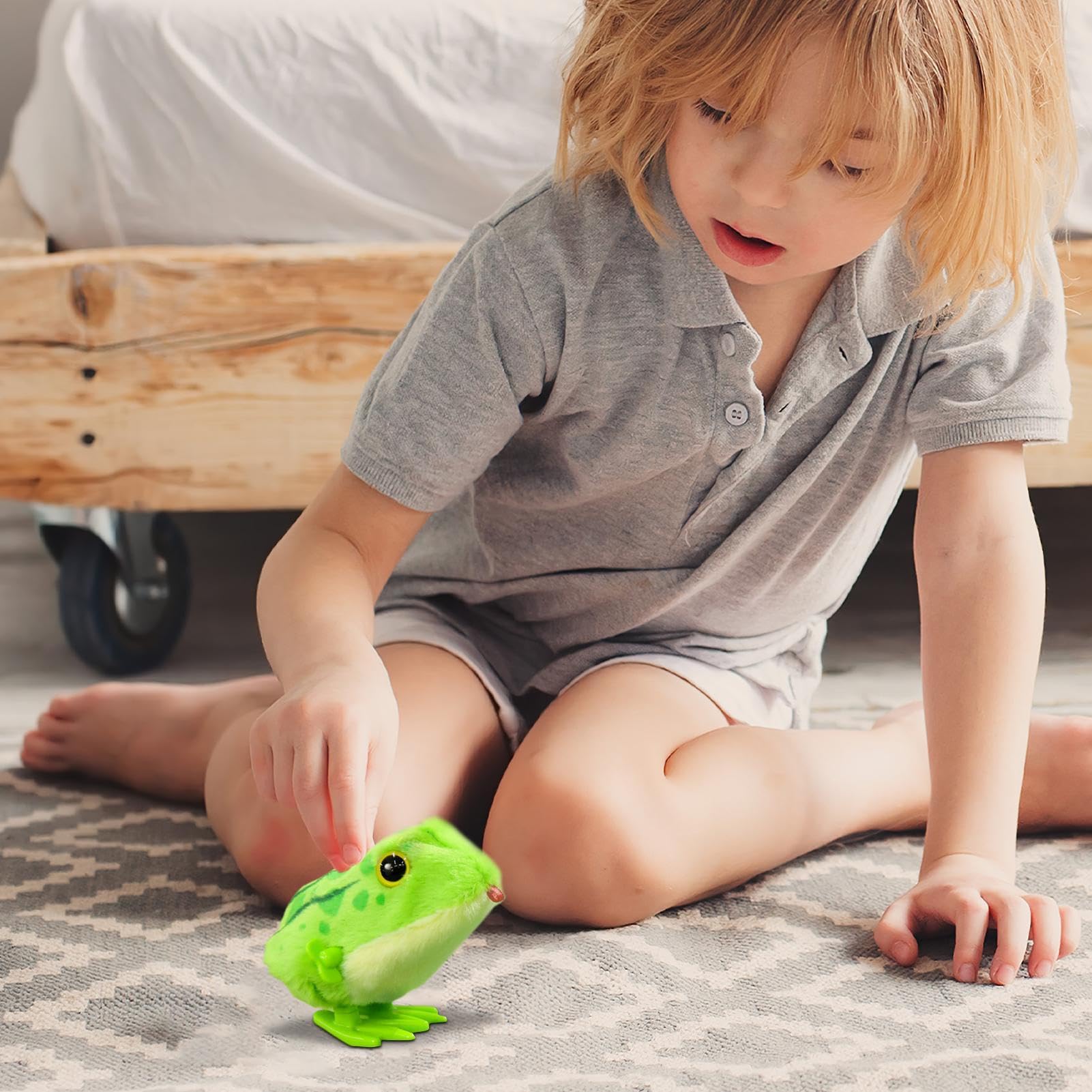 Grenouille Sauteuse à Remontoir - ABS - 5x4,5x4,2 Cm - Sans Pile - Jeu éducatif - Cadeau Familial