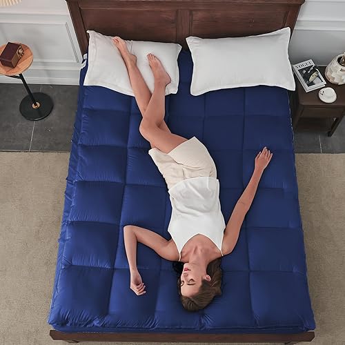 Miniatura 2 de CYMULA Cubrecolchón tamaño Queen  Funda de colchón refrescante extra gruesa para dolor de espalda  Protector de colchón suave con bolsillo profundo