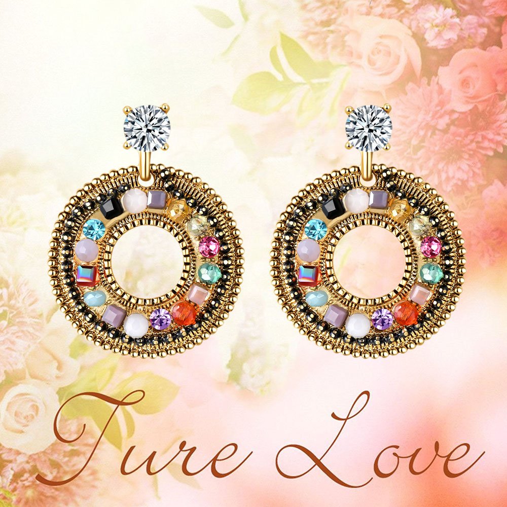 Crystal Elements Sparkling Drop Earrings Combo Jewellery