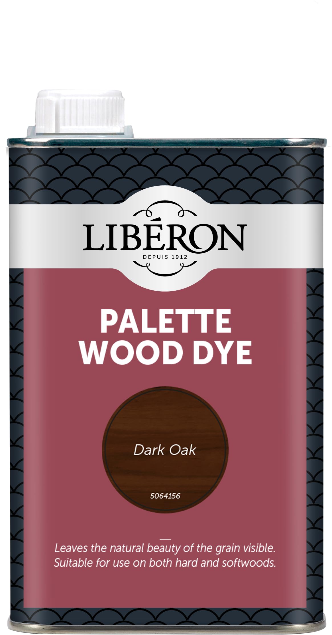 Libéron Palette Wood Dye – Water-Based Formula - Leaves Grain Visible - Hardwood & Softwood Furniture, Floors & Doors - Intermixable Colours - Dark Oak - 500ml
