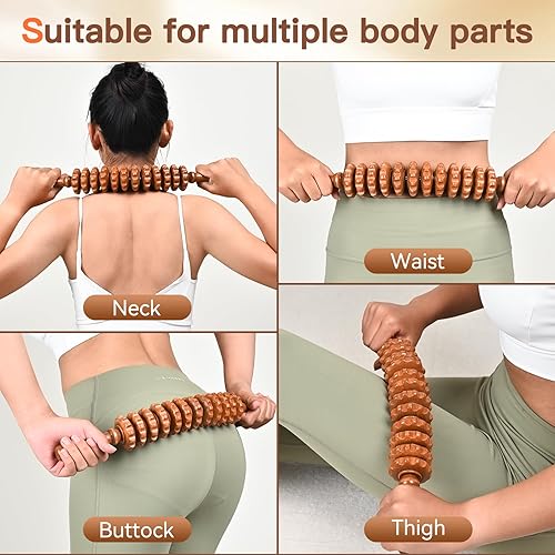 Miniatura 2 de Herramientas de masaje de terapia de madera, rodillo de masaje de madera, herramienta de drenaje linfático, rodillo de masaje muscular de madera